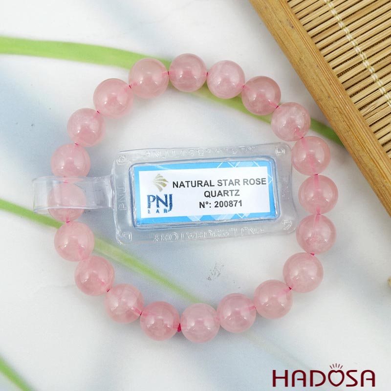 Vòng đá Thạch anh hồng 9mm chuẩn 4A