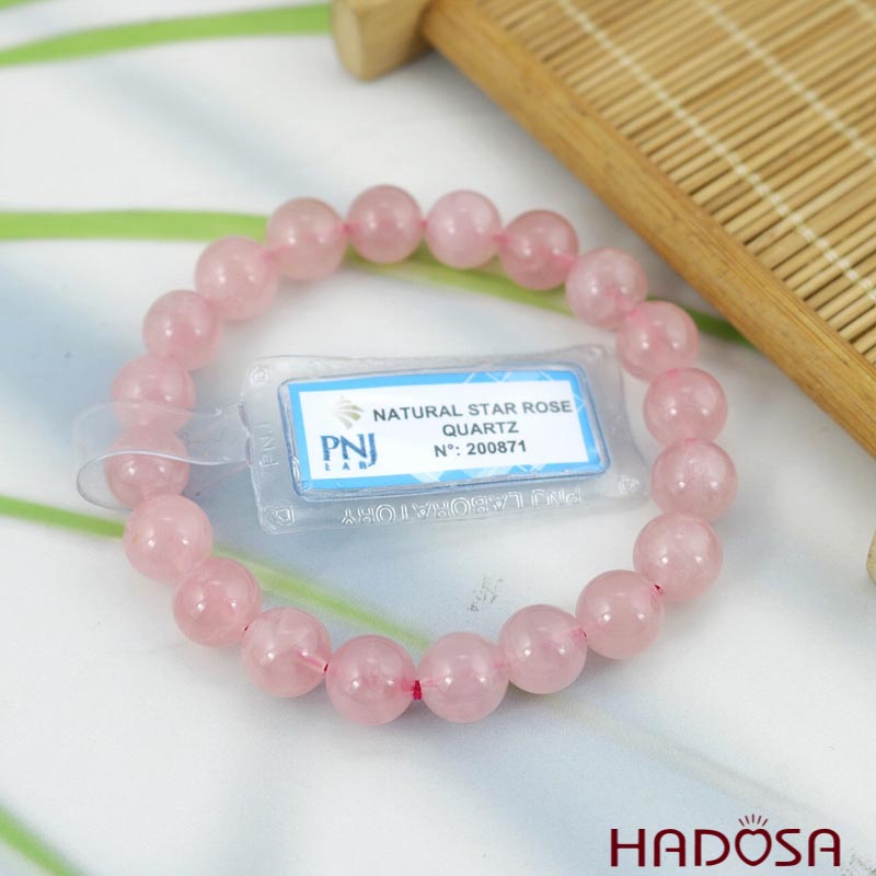 Vòng đá Thạch anh hồng 9mm chuẩn 4A