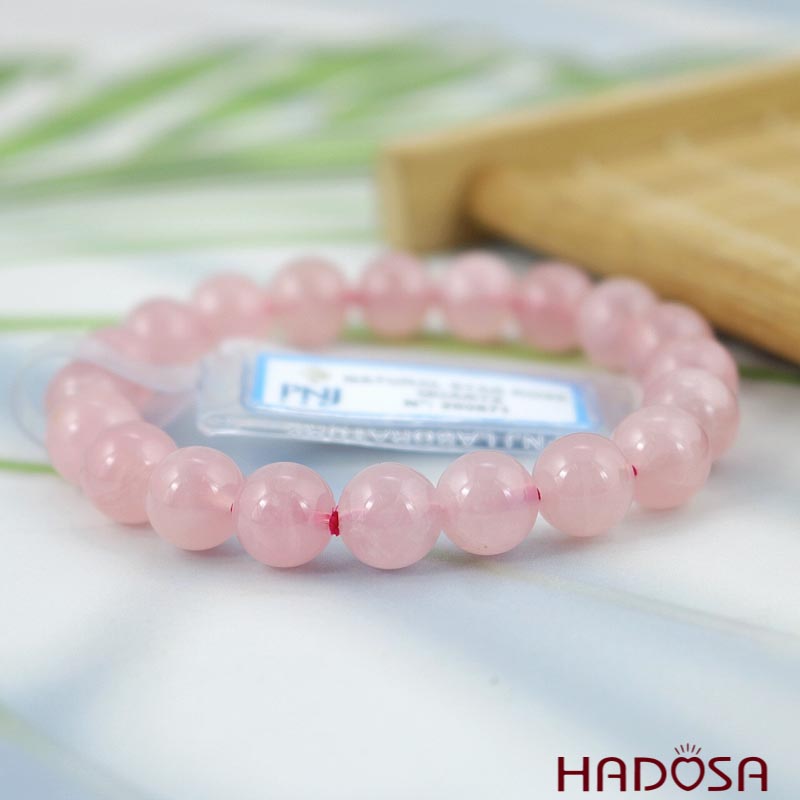 Vòng đá Thạch anh hồng 9mm chuẩn 4A