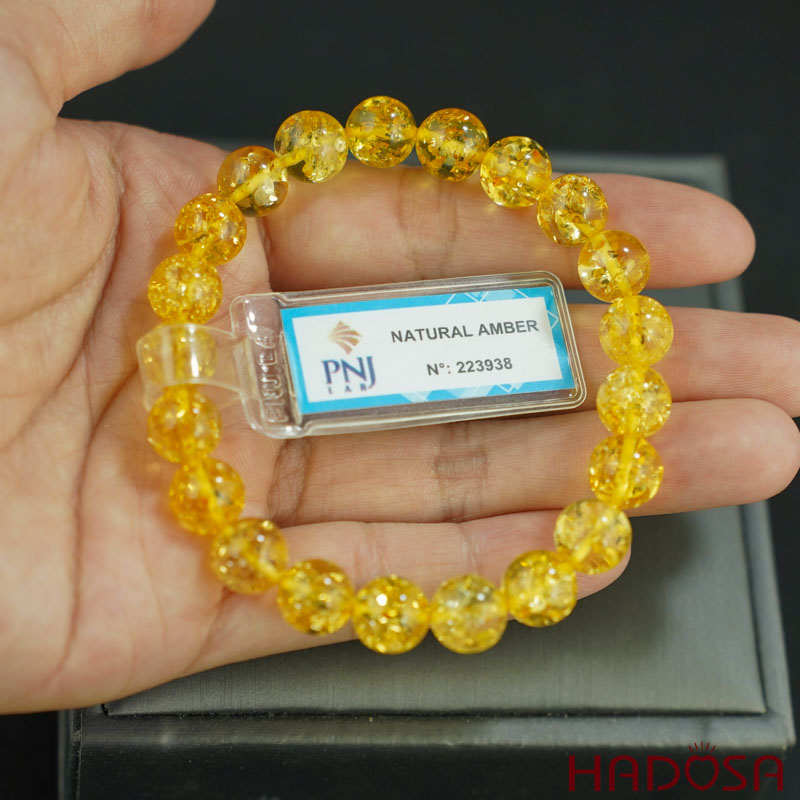 Hổ Phách Baltic vàng mật ong 9mm