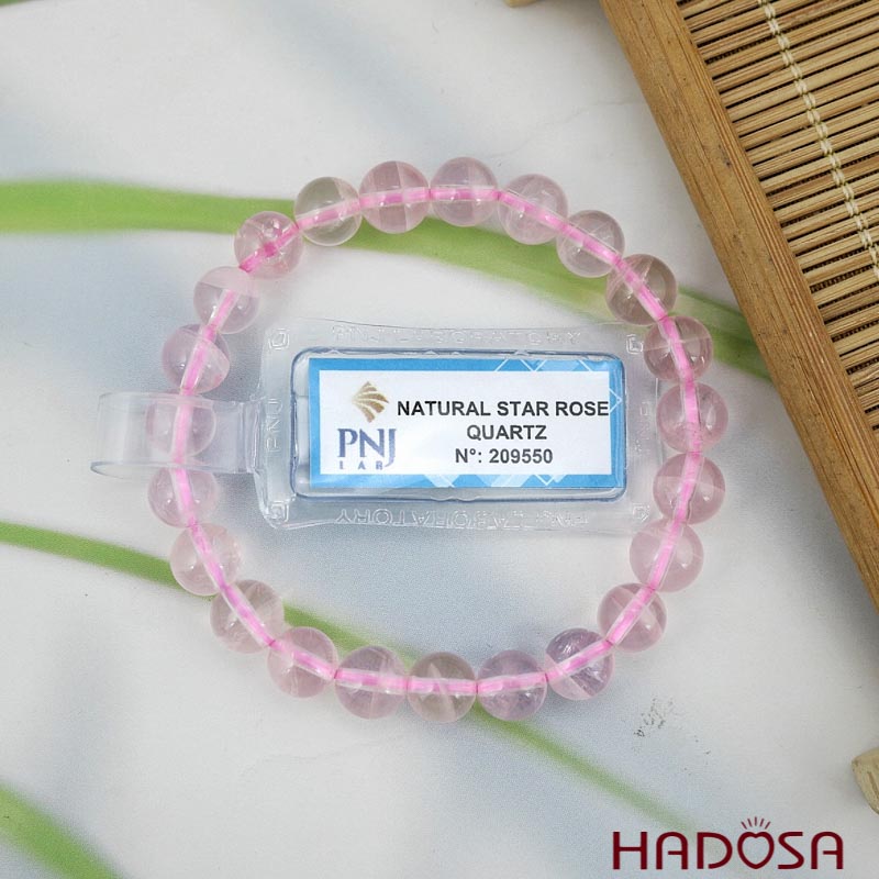 Vòng tay Thạch anh hồng sao 7mm 6A