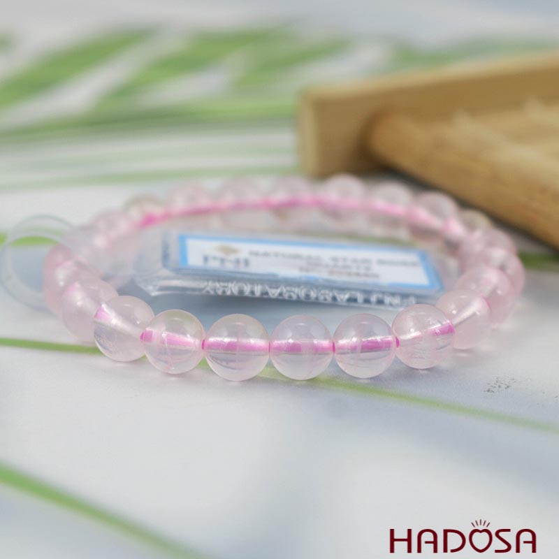 Vòng tay Thạch anh hồng sao 7mm 6A