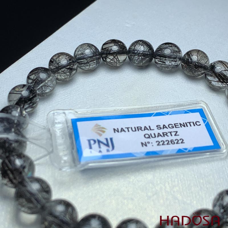 Vòng đá Thạch anh tóc đen 7mm chuẩn 5A