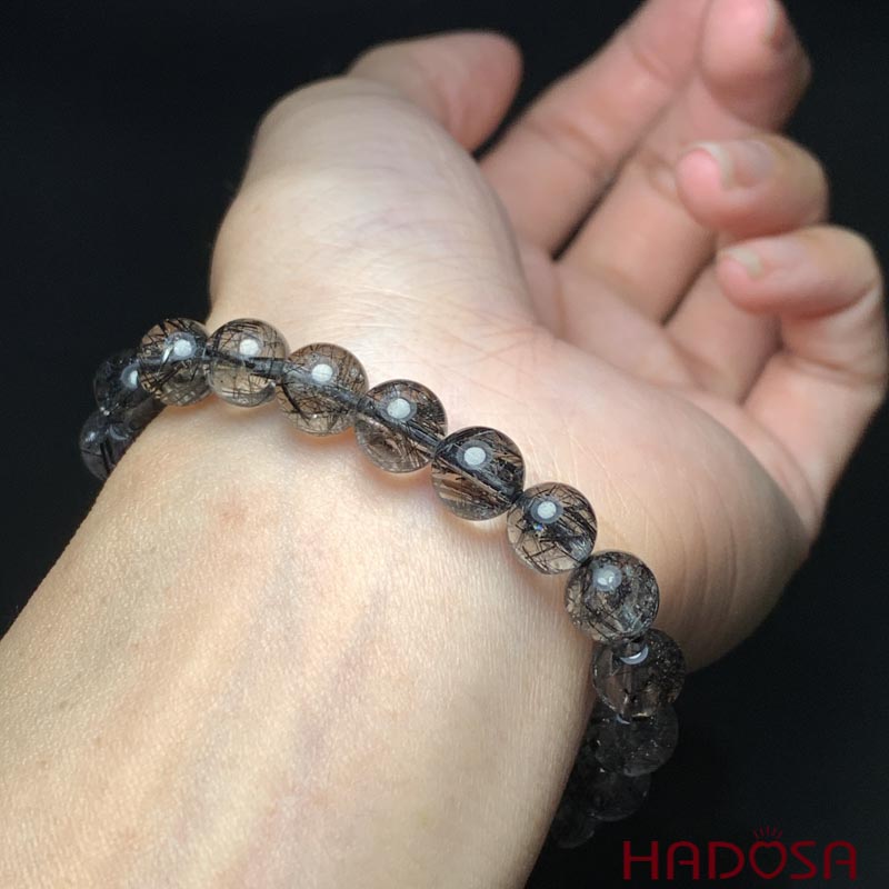 Vòng đá Thạch anh tóc đen 7mm chuẩn 5A