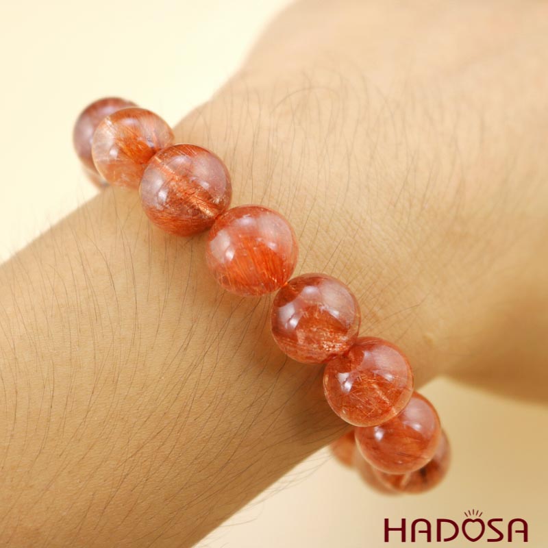 Vòng Thạch anh tóc đỏ 12mm chuẩn 6A