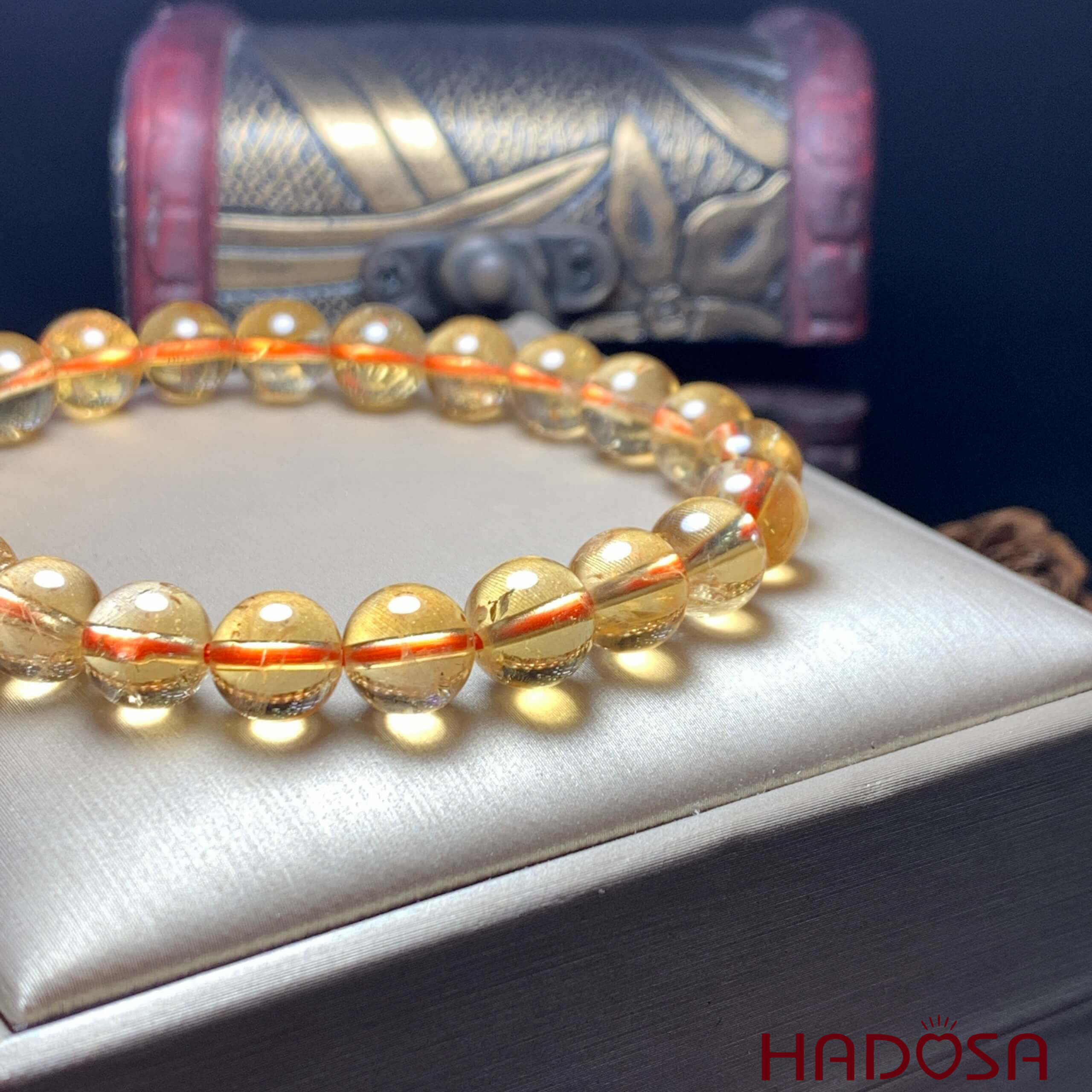 Vòng tay đá Thạch Anh Vàng 08mm đặc biệt cao cấp chuẩn 5A