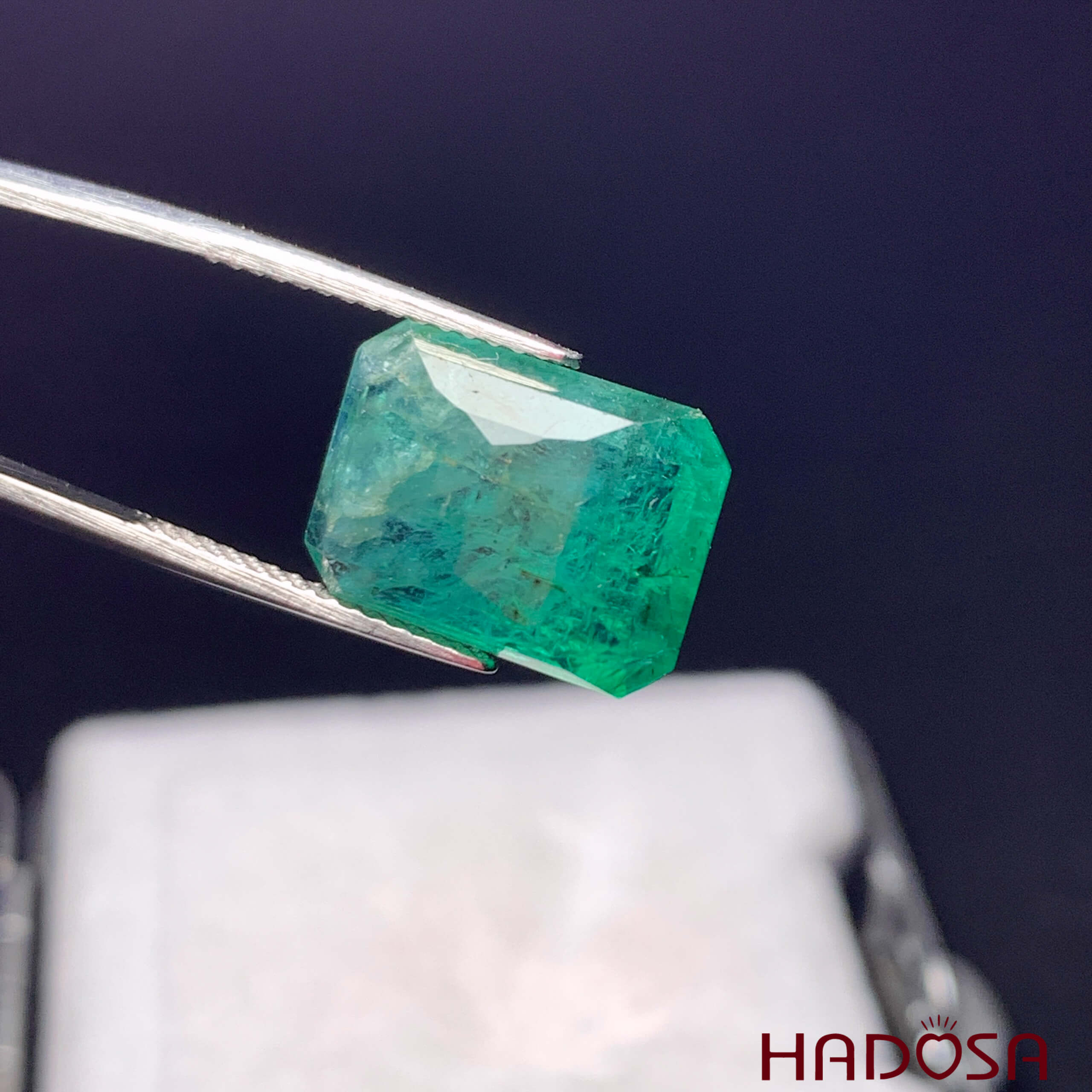 Mặt trang sức Emerald chữ nhật cao cấp