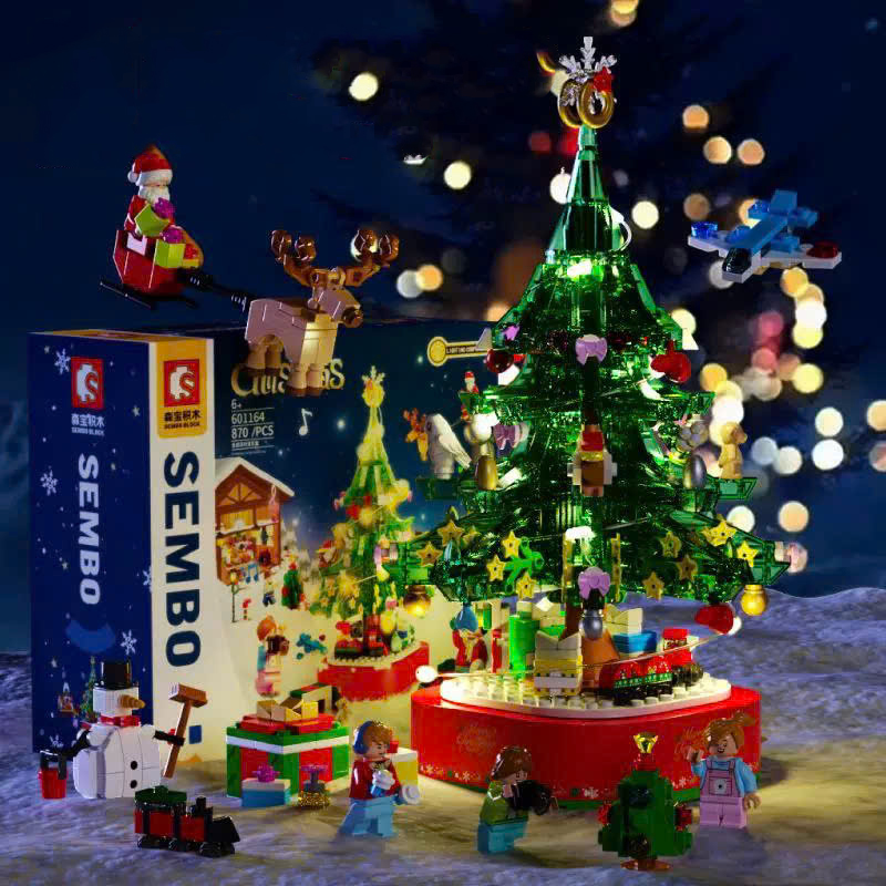 Xếp hình lego hộp nhạc cây thông Noel