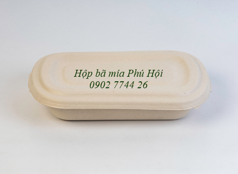 Hộp bã mía 1 ngăn kèm nắp bã mía 700ml tại quận 3 TP HCM