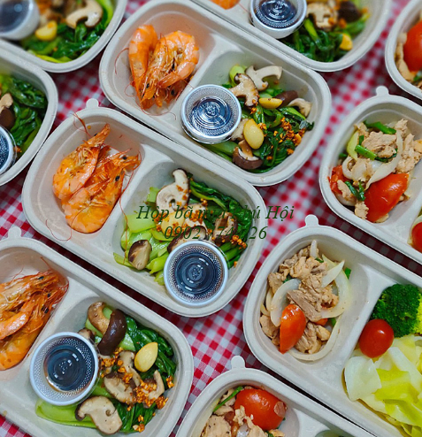 Hộp bã mía 1 ngăn kèm nắp nhựa PET 700ml tại TP HCM