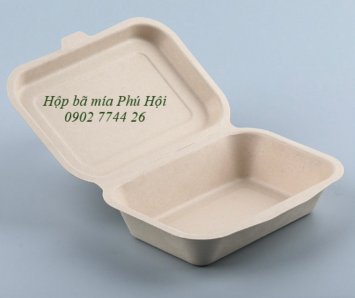 Hộp bã mía 1 ngăn nắp liền 750ml tại tp HCM