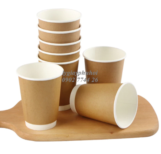 ly giấy kraft 14oz 2 lớp (360ml)- giấy trắng/ kraft