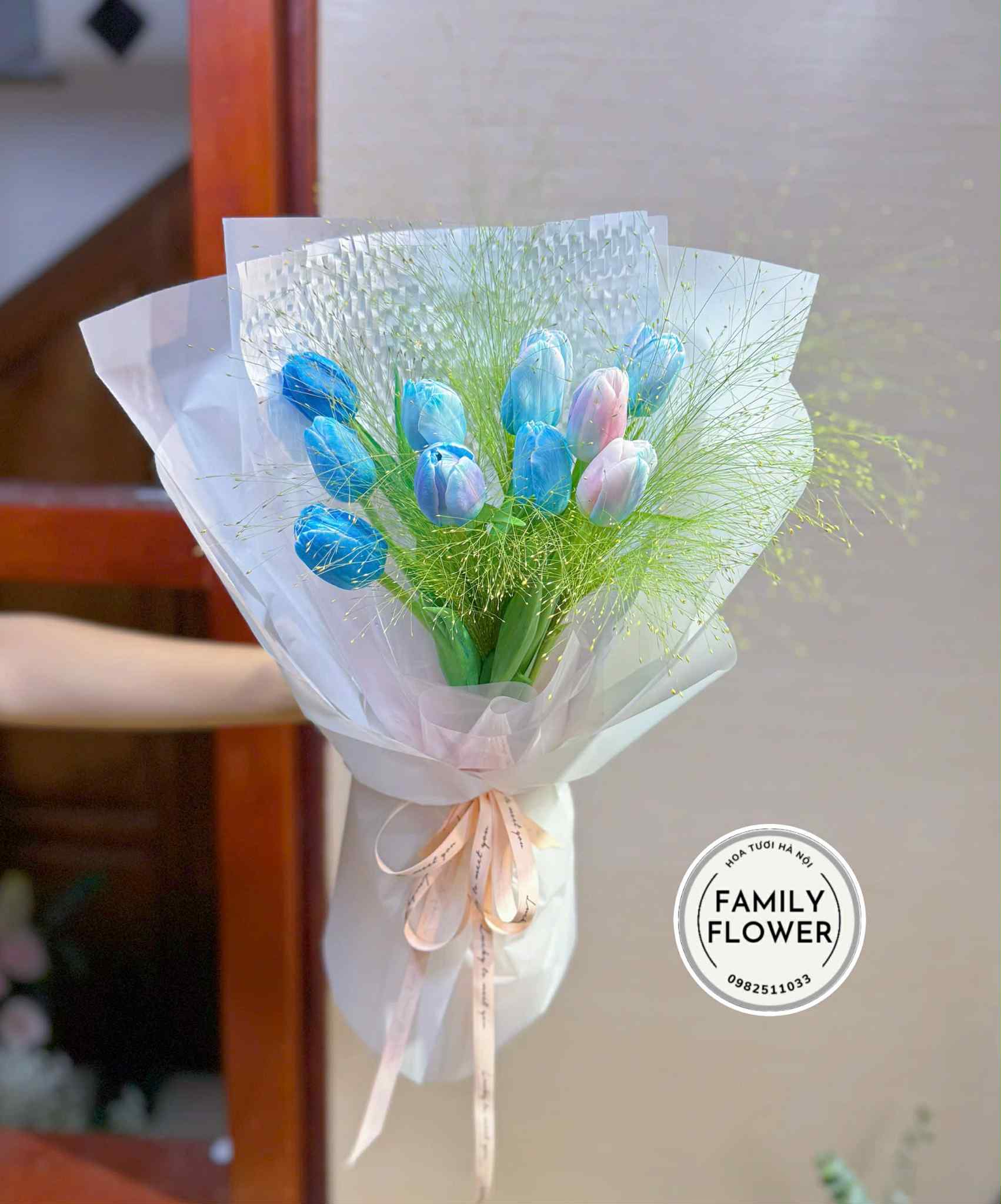 Bó hoa tulip xanh tặng vợ quận Đống Đa ! Hoa tulip Đống Đa ! Mua hoa tươi Hà Nội