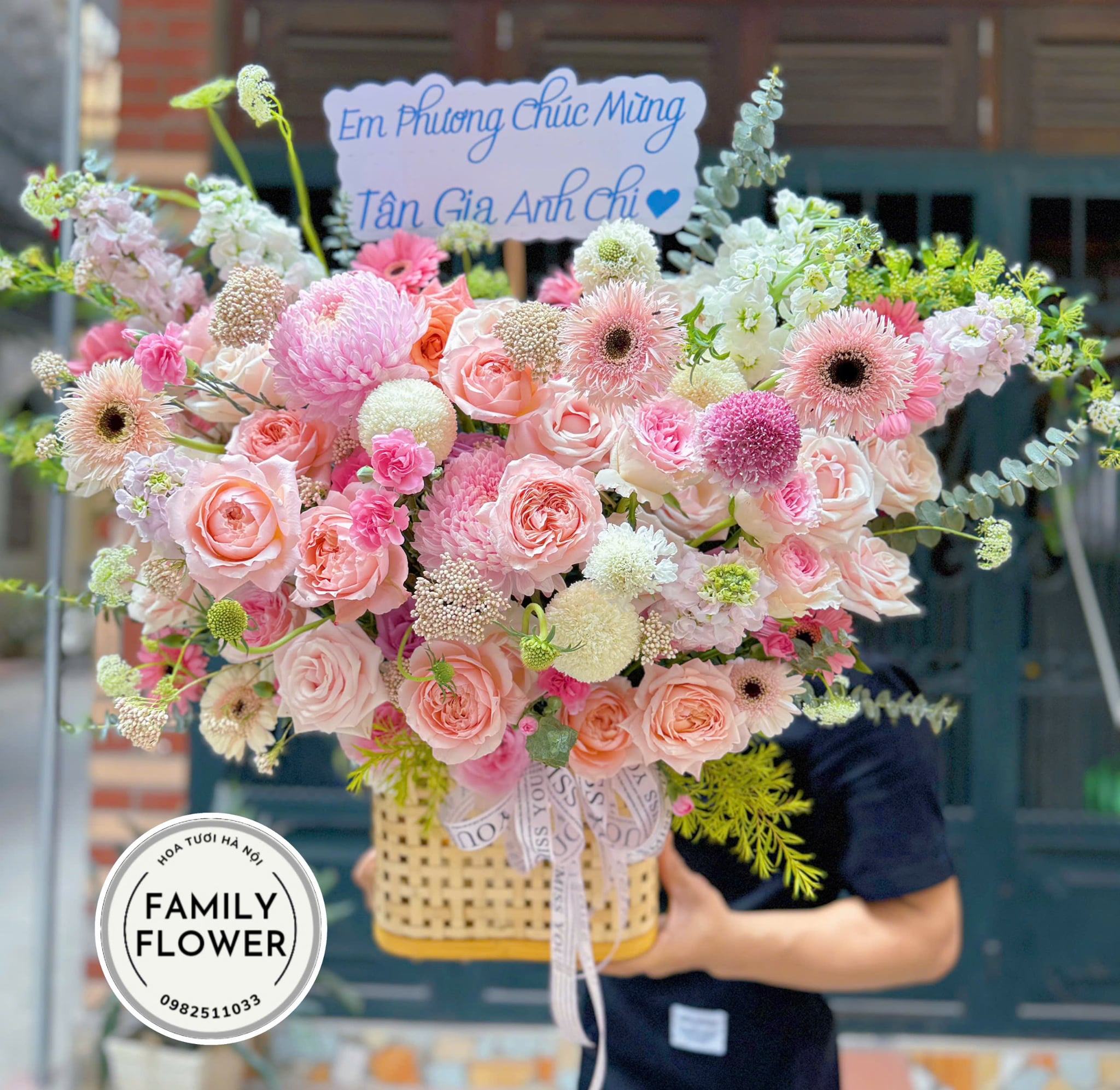 Hoa tươi Hà Nội ! Lẵng hoa chúc mừng tân gia ở Hà Nội ! Hoa Hà Nội