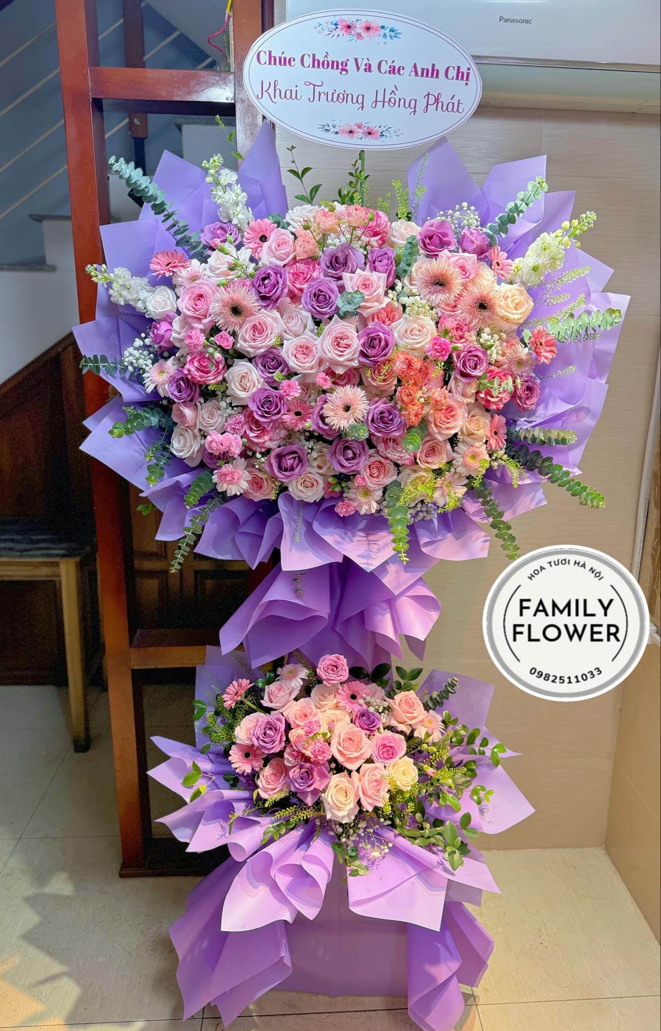Kệ hoa 2 tầng chúc mừng khai trương quận Cầu Giấy , Nam Từ Liêm Hà Nội ! Hoa khai trương Hà Nội