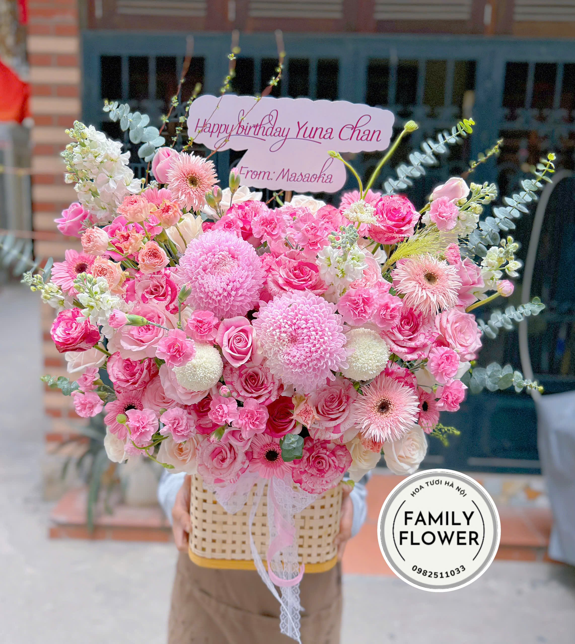 Lẵng hoa hồng tặng sinh nhật quận Ba Đình ! Hoa tươi Ba Đình ! Hoa sinh nhật Ba Đình !