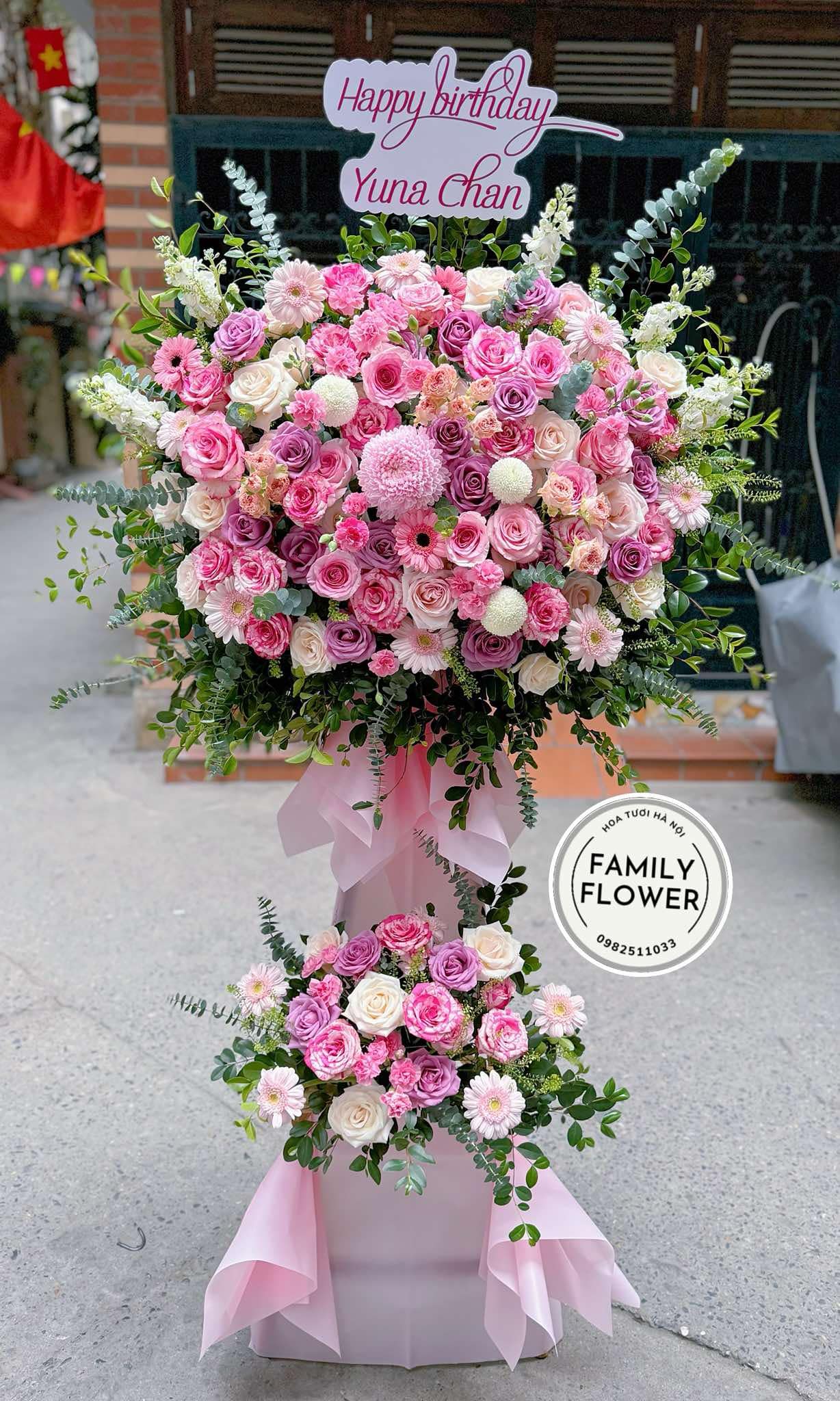 Cây hoa tone hồng tím tặng sinh nhật quận Ba Đình Hà Nội ! Hoa tươi Ba Đình