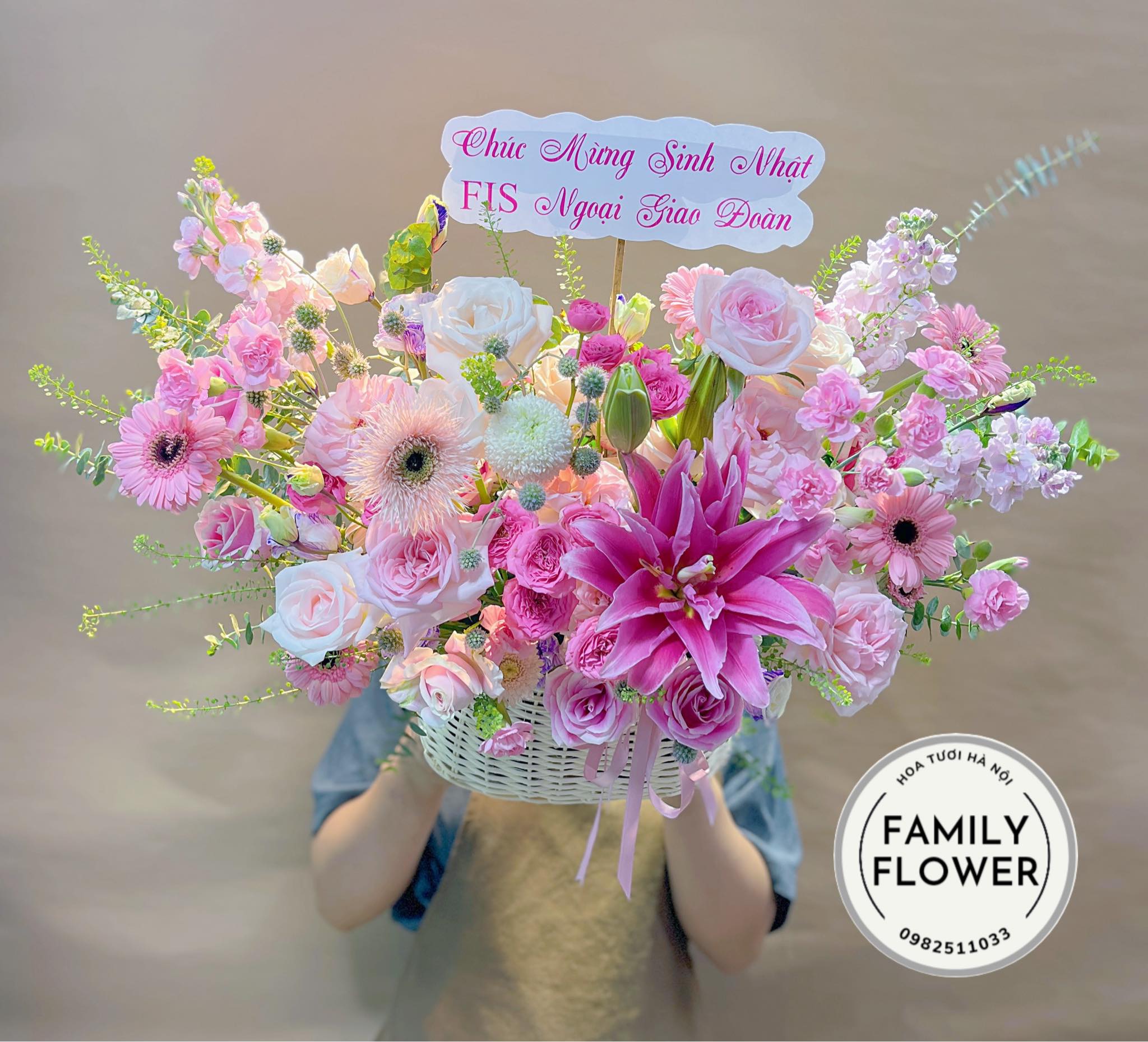 Lẵng hoa chúc mừng sinh nhật quận Tây Hồ Hà Nội ! Hoa tươi Tây Hồ !