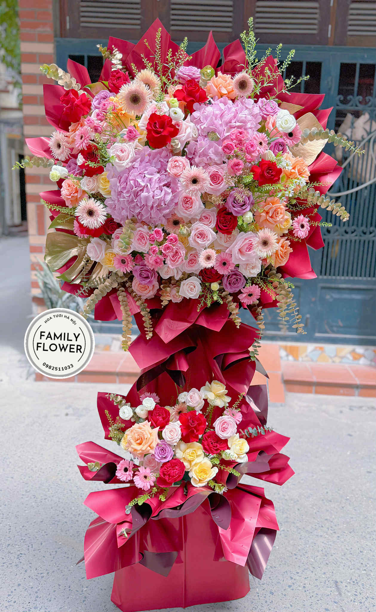 Kệ hoa 2 tầng chúc mừng khai trương quận Ba Đình Hà Nội ' Hoa tươi Ba Đình