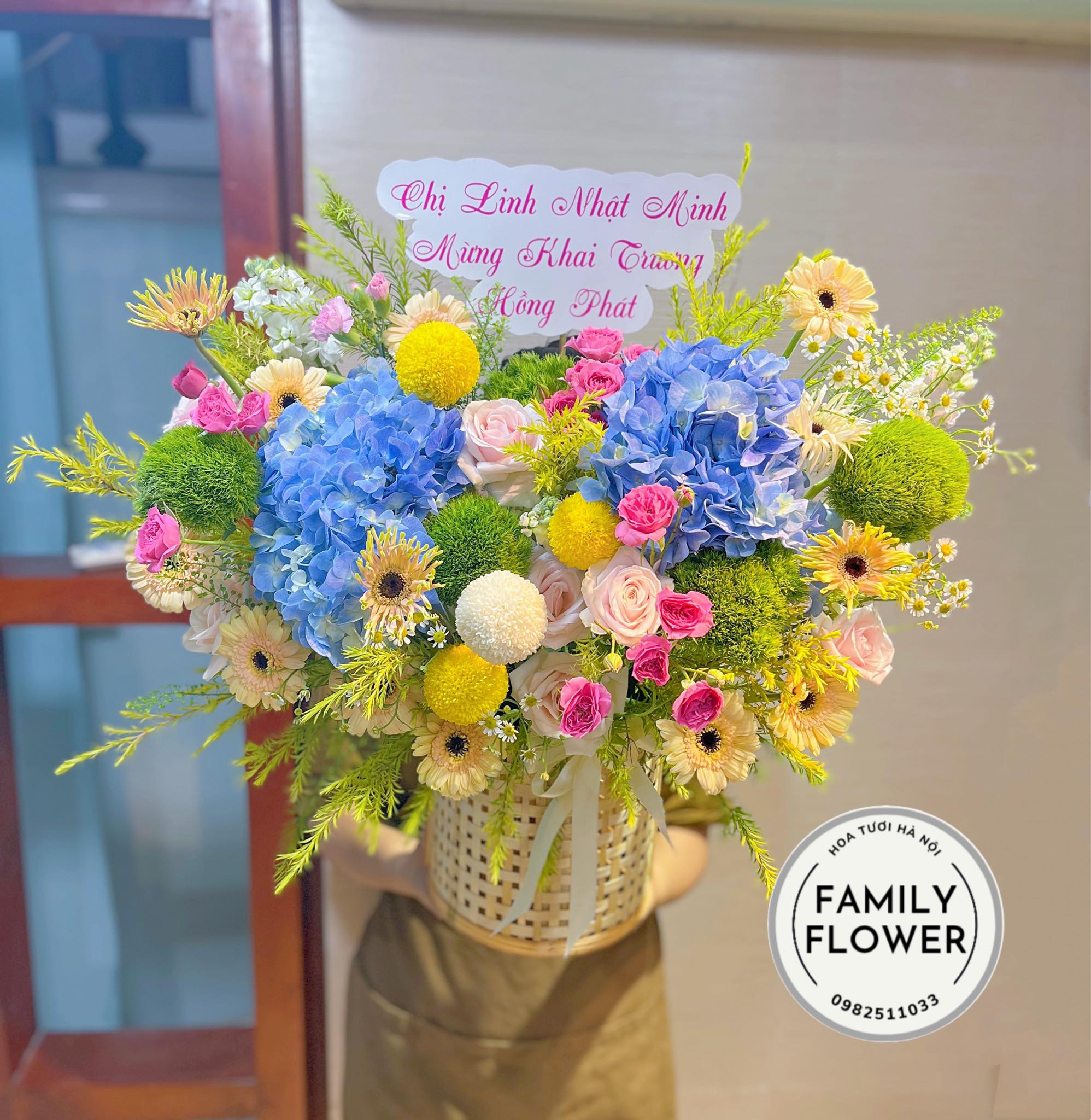 Lẵng hoa tặng chúc mừng khai trương hồng phát tại Đống Đa hà Nội ! Hoa khai trương tặng chúc mừng ! Mua hoa online Hà Nội