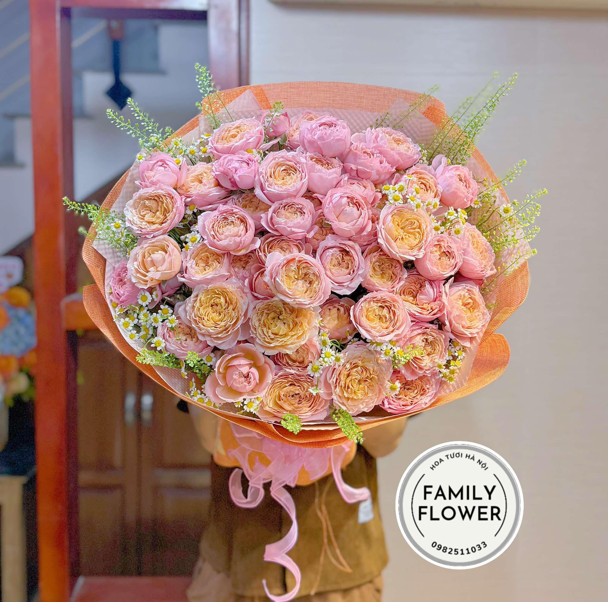 Bó hoa juliet chùm tặng bạn gái nhân dịp sinh nhật tại Cầu Giấy Hà Nội ! Hoa sinh nhật, hoa sự kiện tại Ba Đình, Cầu Giấy Hà Nội