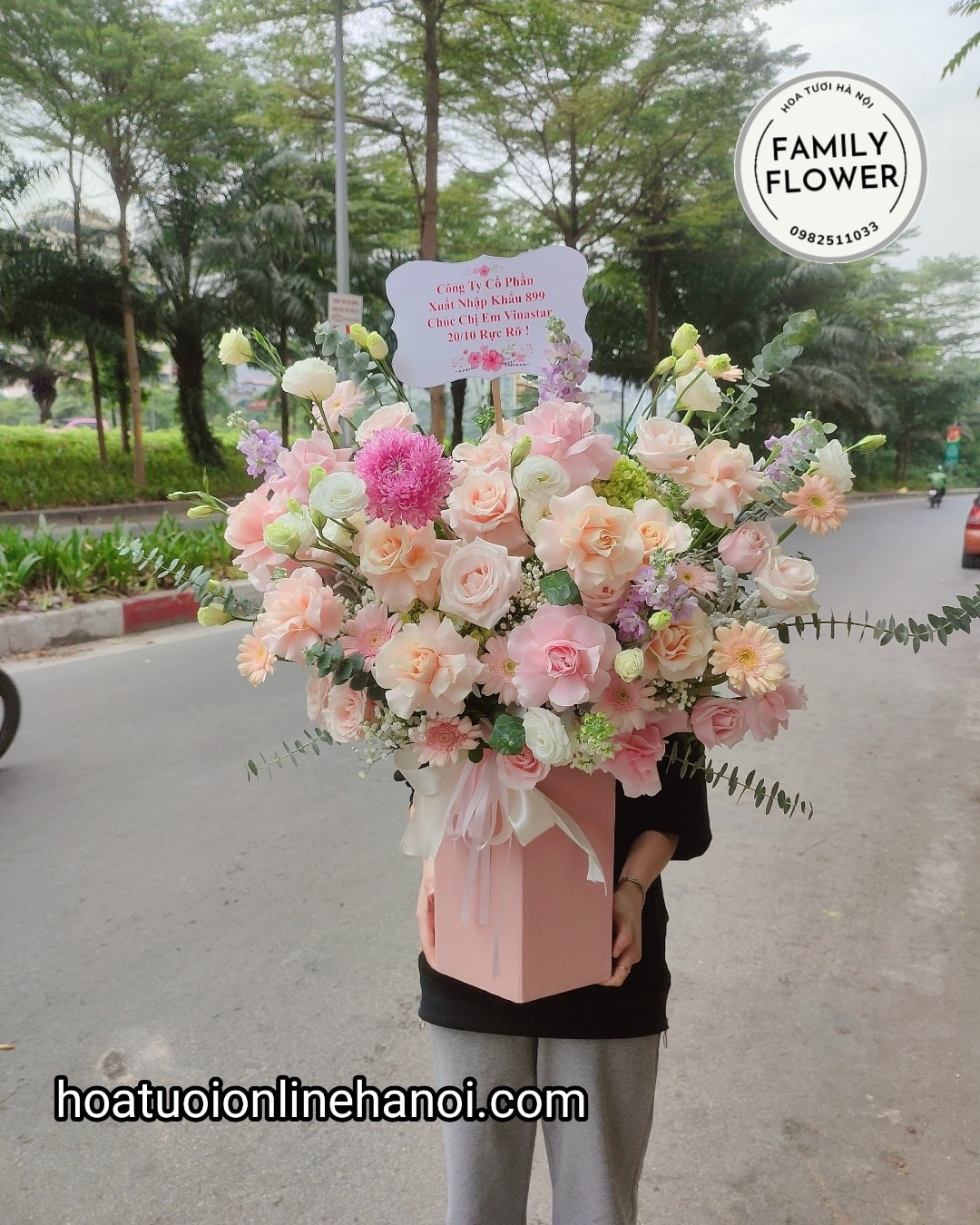 lẵng hoa xinh xinh chúc mừng khai trương, sinh nhật, tân gia, hội nghị , chúc mừng đẹp tại hà nội