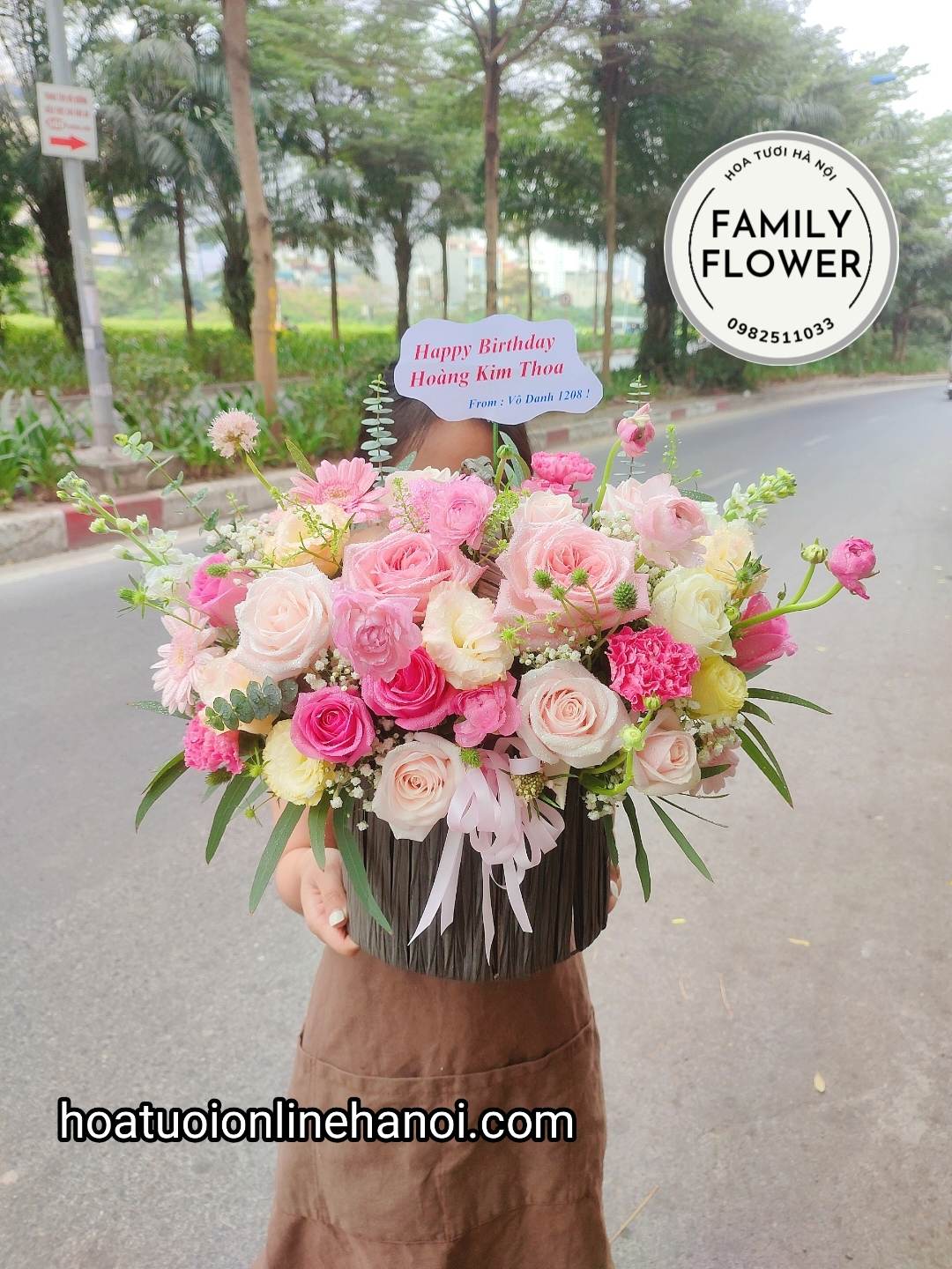 Giỏ hoa chúc mừng sinh nhật, giỏ hoa tặng sinh nhật đẹp tại HÀ NỘI