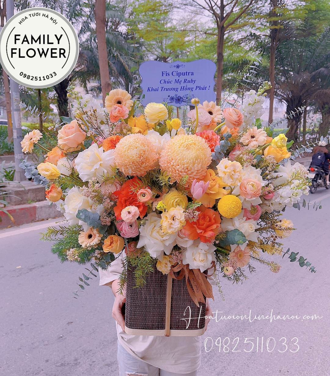 Hoa khai trương Hà Nội! Lẵng hoa khai trương, sinh nhật công ty ở quận Ba Đình