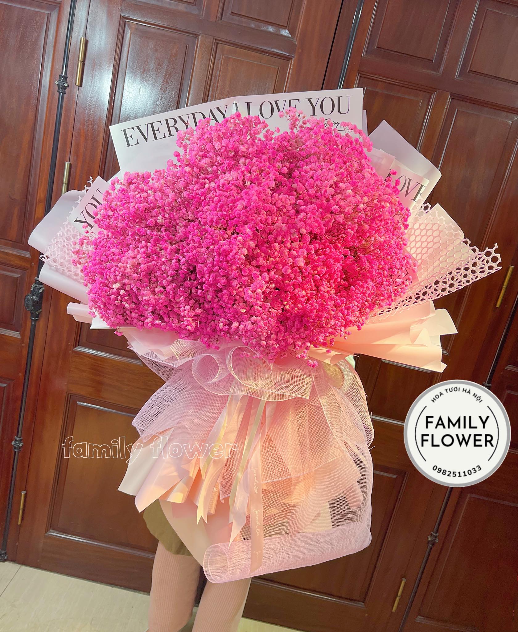 Bó hoa baby hồng tặng sinh nhật người yêu , vợ , nhân dịp valentine , mùng 8 tháng 3 ở Hà Nội