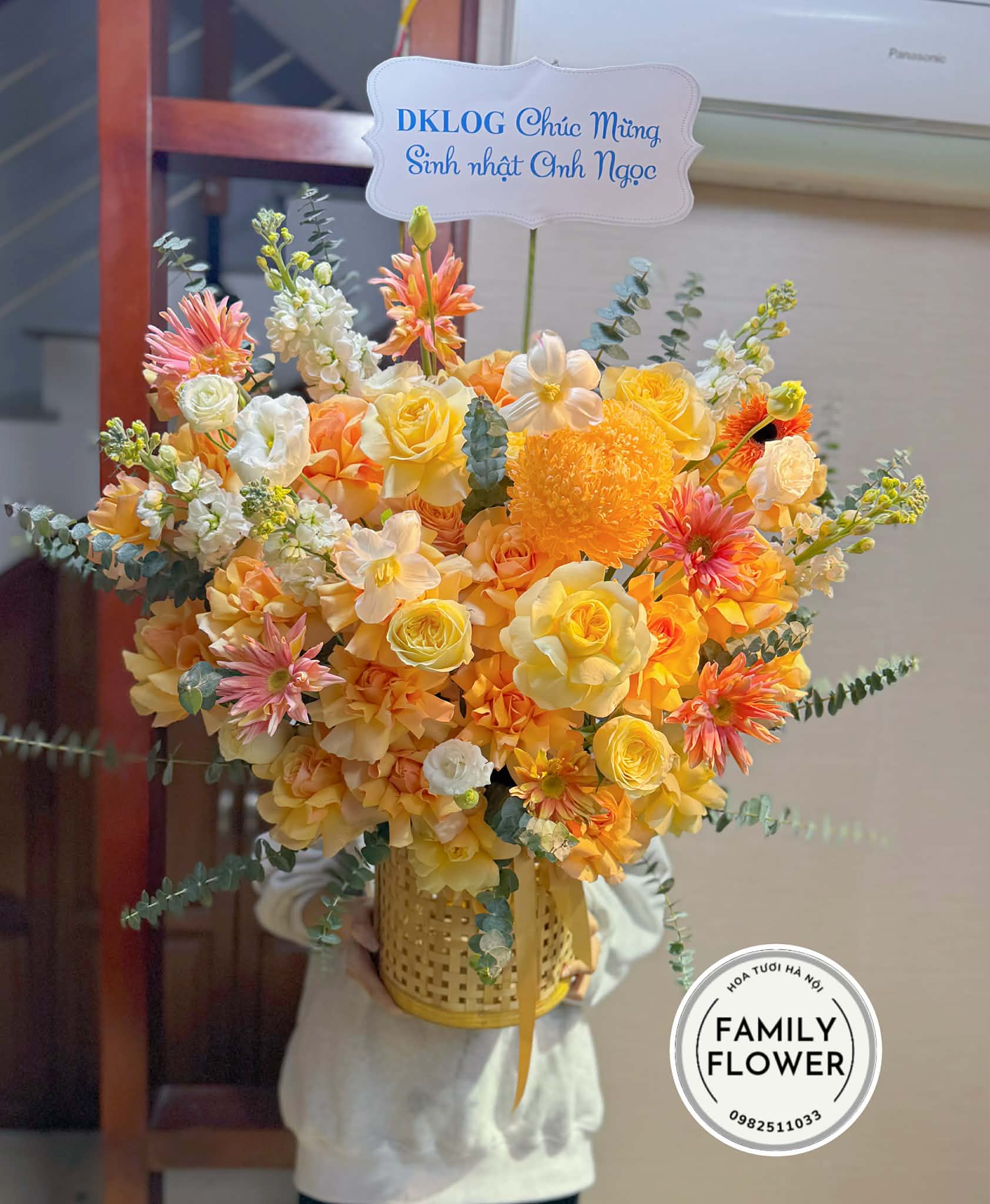 Lẵng hoa chúc mừng chồng , bạn trai ở Hà Nội ! Hoa sinh nhật chồng
