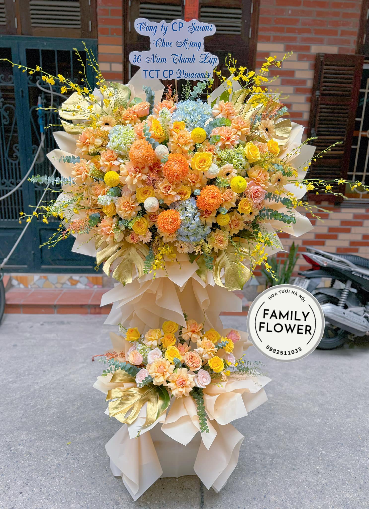 Kệ hoa chúc mừng ngày thành lập công ty ! Hoa sinh nhật công ty ! Hoa online Hà Nội