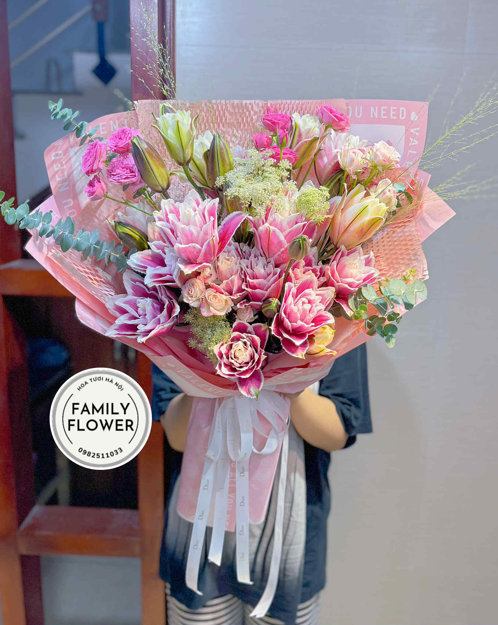 Bó hoa ly kép tặng chúc mừng sinh nhật Hà Nội