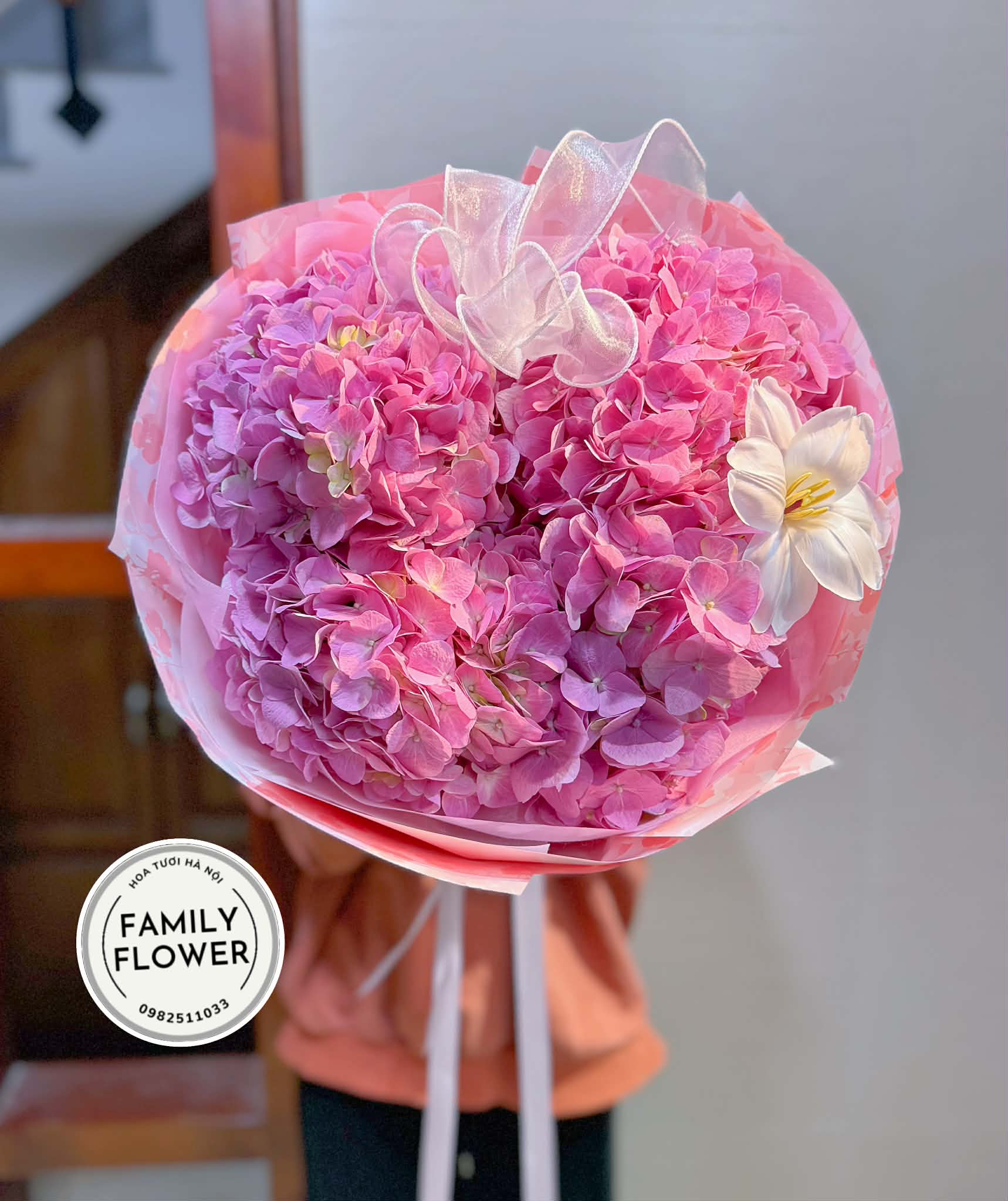 Hoa cẩm tú cầu hồng tặng bạn gái người yêu dịp valentine Hà Nội ! Family flower hoa tươi Hà Nội