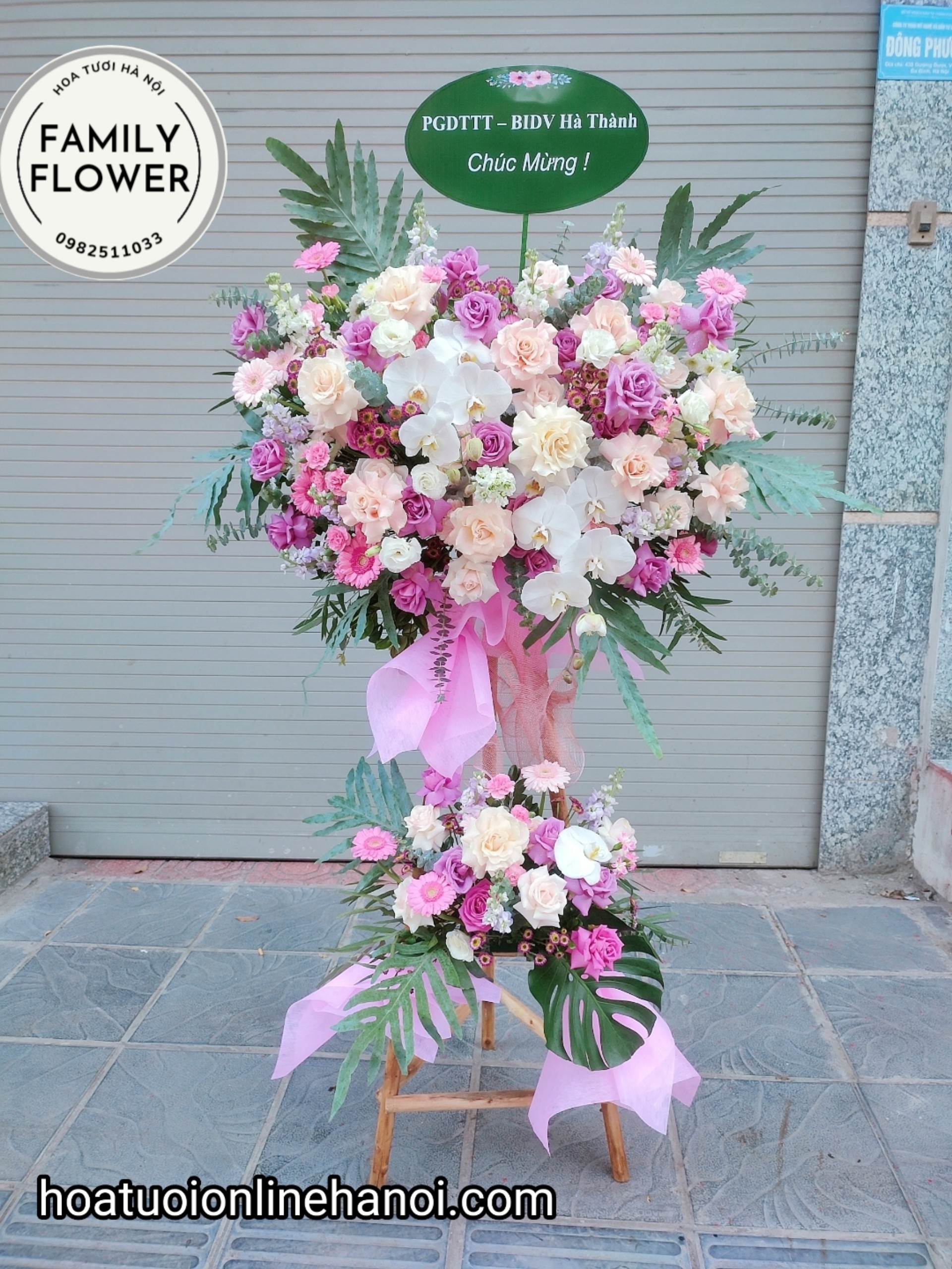 hoa khai trương hà nội. kệ hoa đẹp