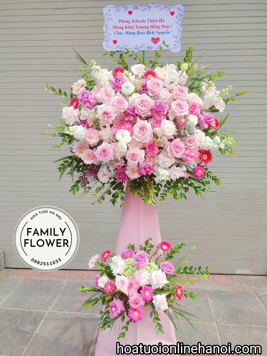 Cây hoa tươi chúc mừng , cây hoa khai trương đạp tại quận Cầu Giấy - Hà Nội.