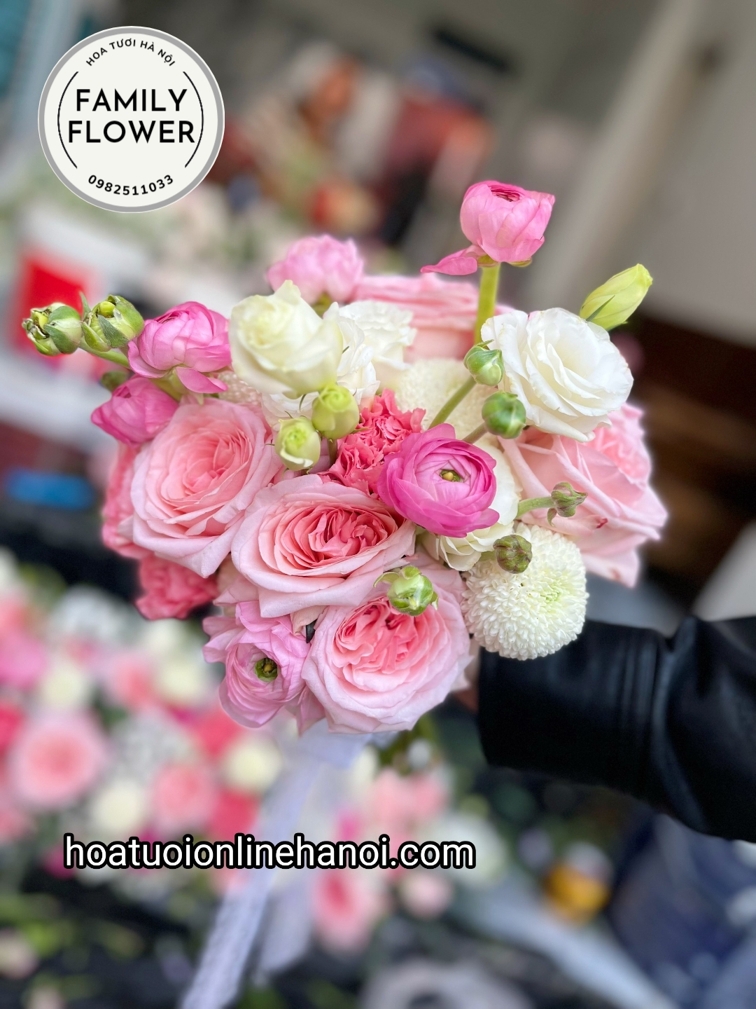 Bó hoa cưới đẹp tone hồng tại Cầu Giấy - Ba Đình - Hà Nội.