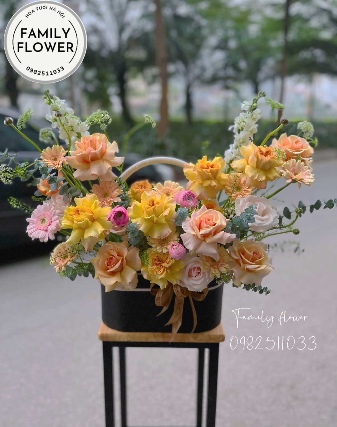 Mua hoa tươi Hà Nội ! Lẵng hoa tặng sinh nhật bố ở quận Ba Đình , Đống Đa