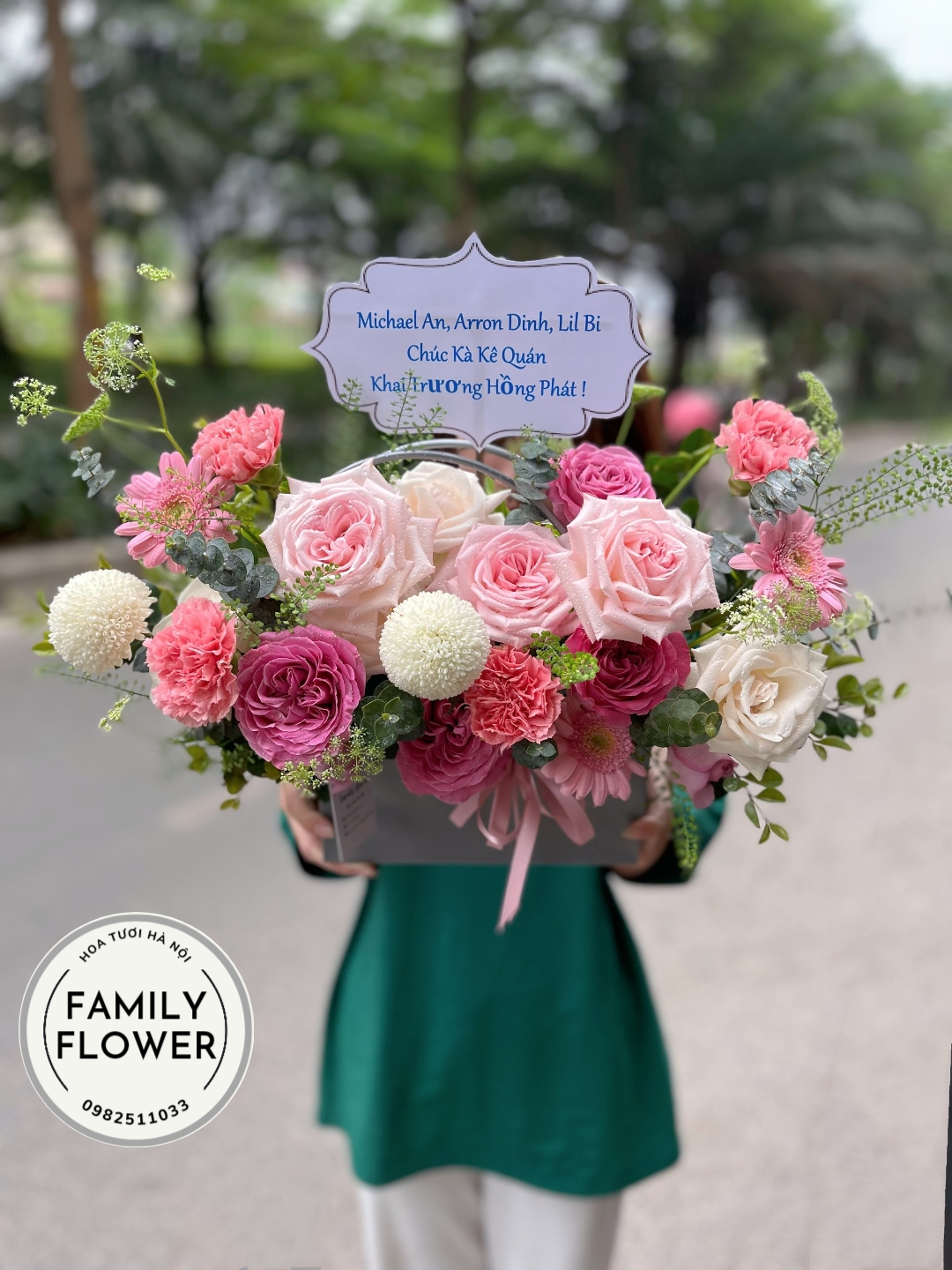 Hoa khai Trương Cầu Giấy - Hà Nội - Lẵng hoa chúc mừng tại Hà Nội