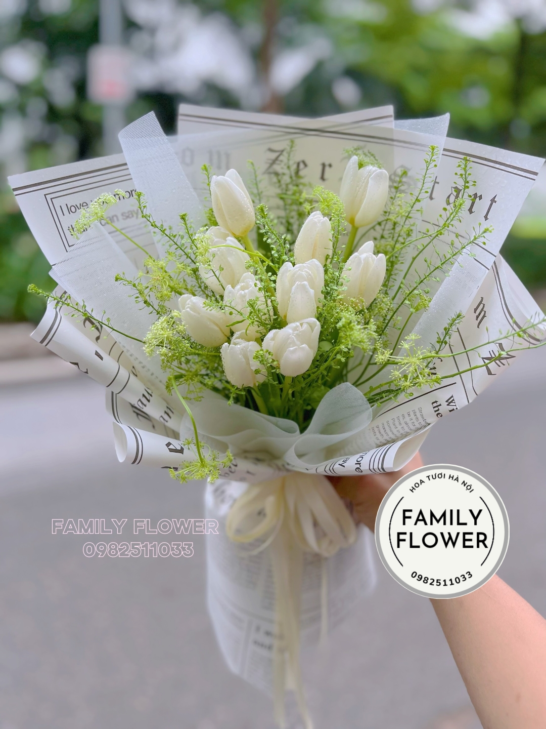 bó hoa tulip trắng tặng người yêu , bạn gái ở quận BA ĐÌNH HÀ NỘI . hoa tulip HÀ NỘI