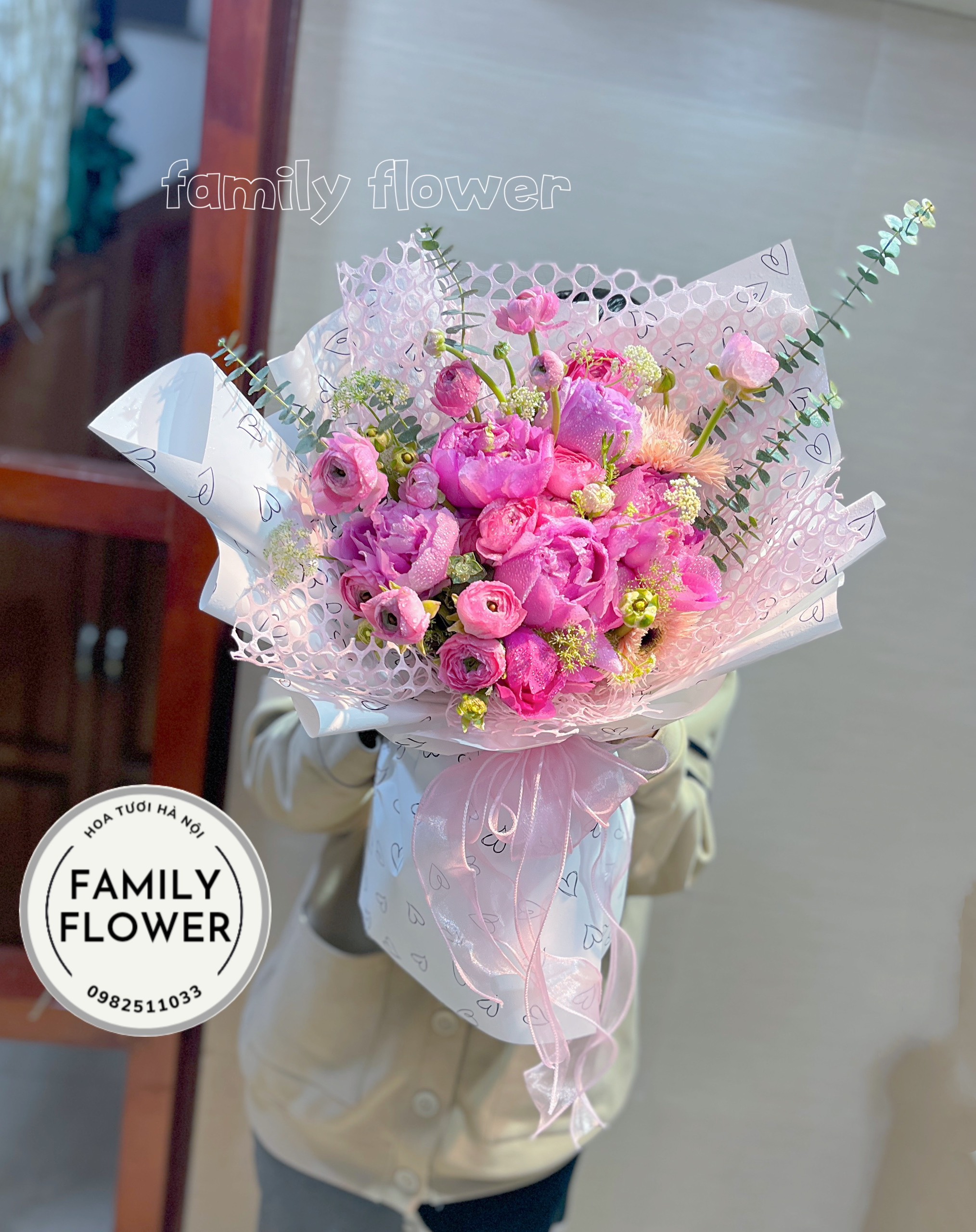 Bó hoa mẫu đơn tặng sinh nhật mẹ ở quận Cầu Giấy , Ba Đình hà Nội ! Hoa mẫu đơn Hà Nội