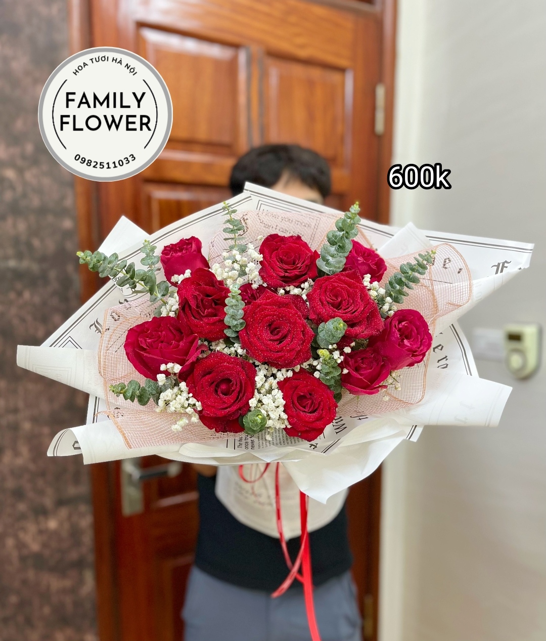 Hoa tươi Hà Nội - Bó hồng đỏ 8/3 tại Ba Đình Hà Nội