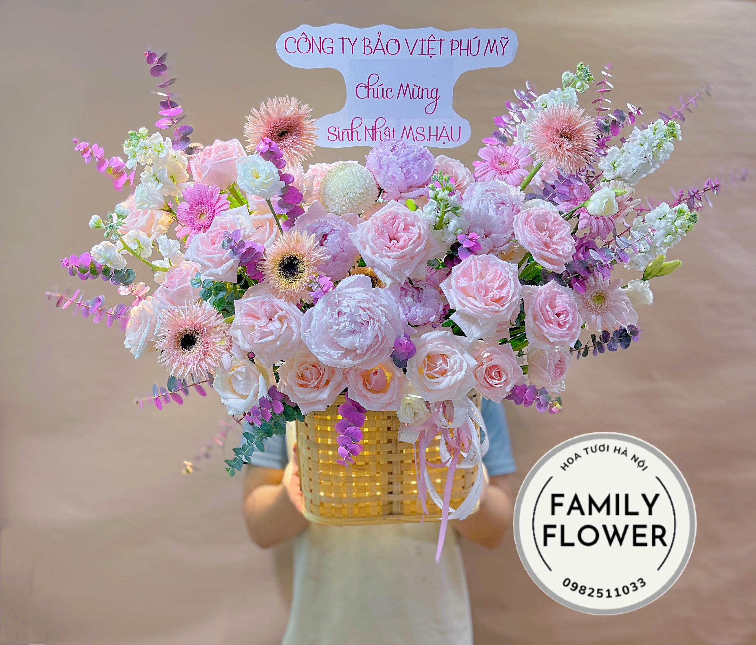 Lẵng hoa chúc mừng sinh nhật quận Ba Đình , Đống Đa Hà Nội ! Hoa sinh nhật quận Ba Đình