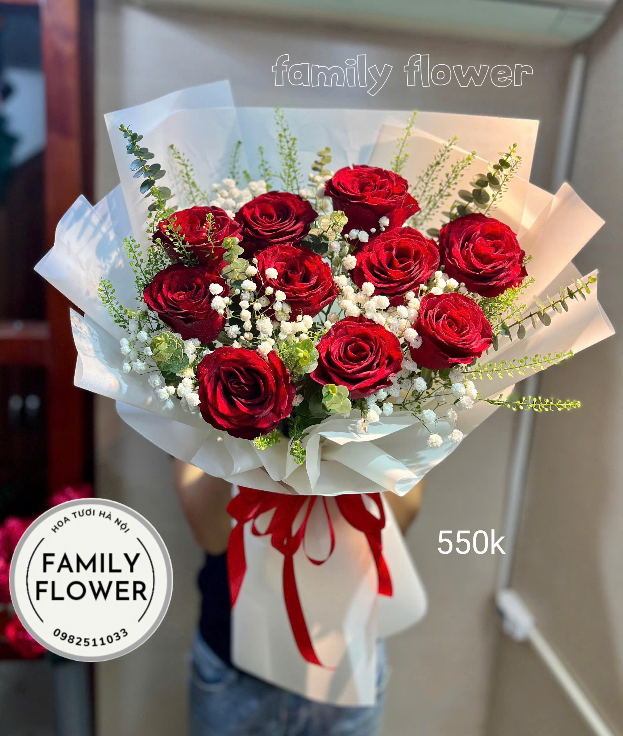 Bó hồng đỏ tặng 20/10 nhân ngày phụ nữ Việt Nam tại Ba Đình Hà Nội ! Hoa chúc mừng tại hà Nội ! Mua hoa tươi online Hà Nội