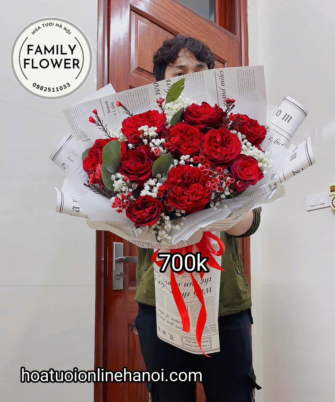 Bó hồng đỏ tặng 20/10 nhân ngày phụ nữ Việt Nam tại Ba Đình Hà Nội ! Hoa chúc mừng tại hà Nội ! Mua hoa tươi online Hà Nội