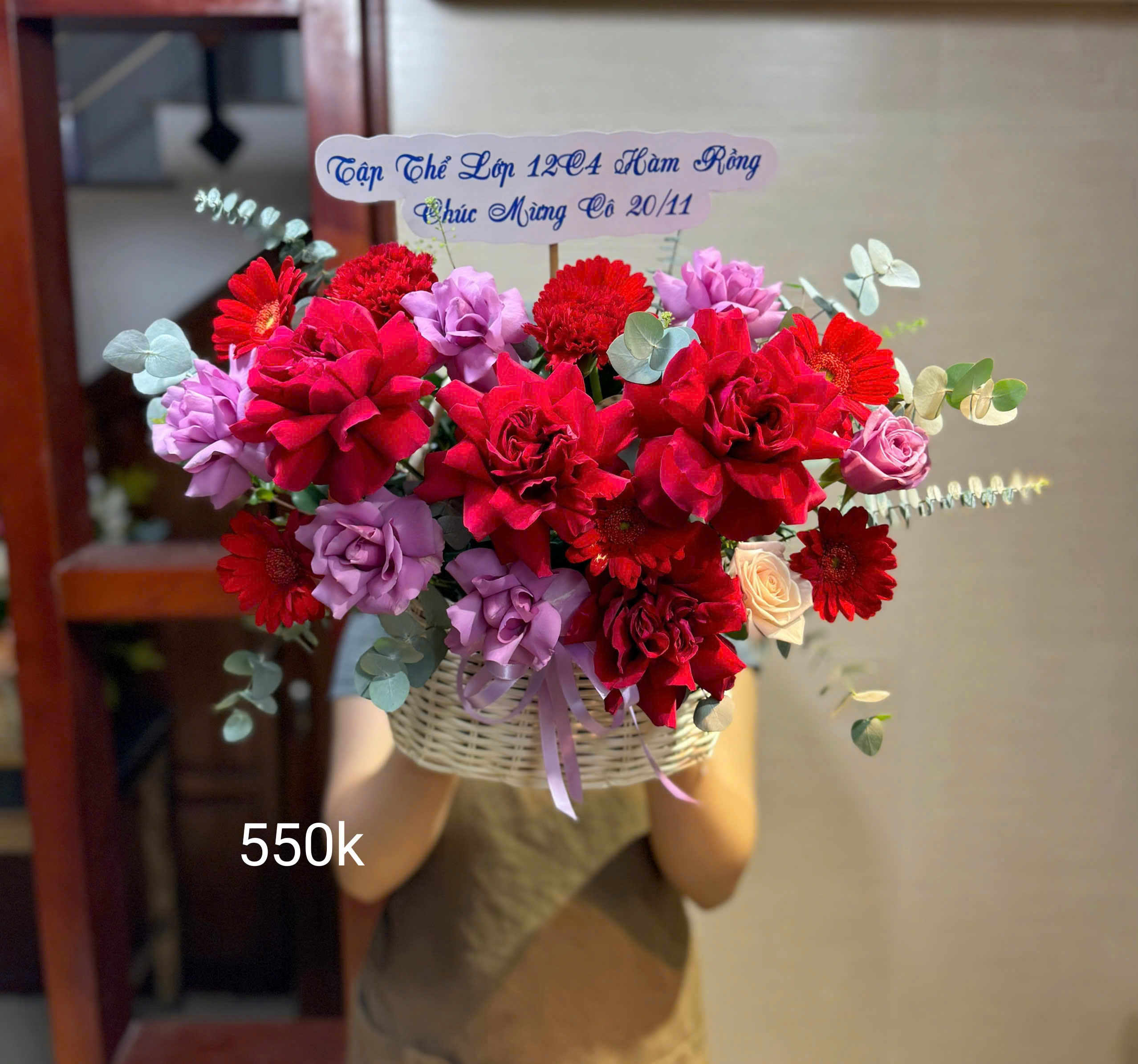 Lẵng hoa tươi tại nhà Family flower nhân ngày quốc tế phụ nữ Việt nam 8/3 tại Hà Nội ! Hoa lẵng tại ba Đình Hà Nội