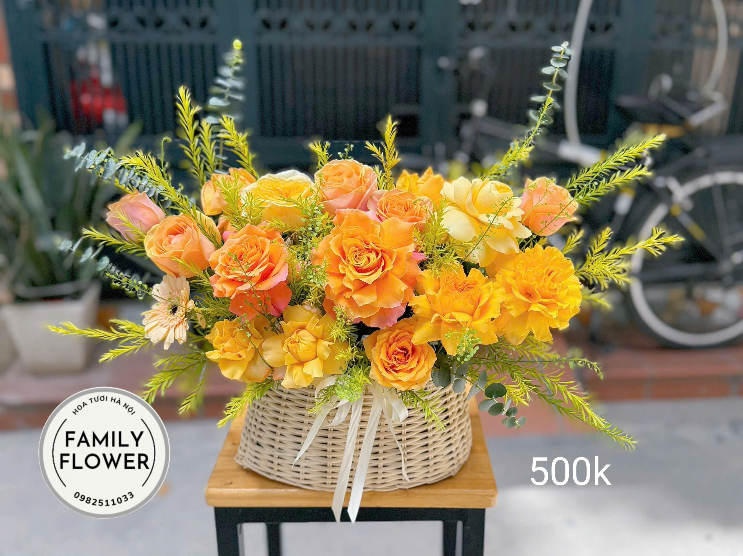 Lẵng hoa tươi tại nhà Family flower nhân ngày quốc tế phụ nữ Việt nam 8/3 tại Hà Nội ! Hoa lẵng tại ba Đình Hà Nội