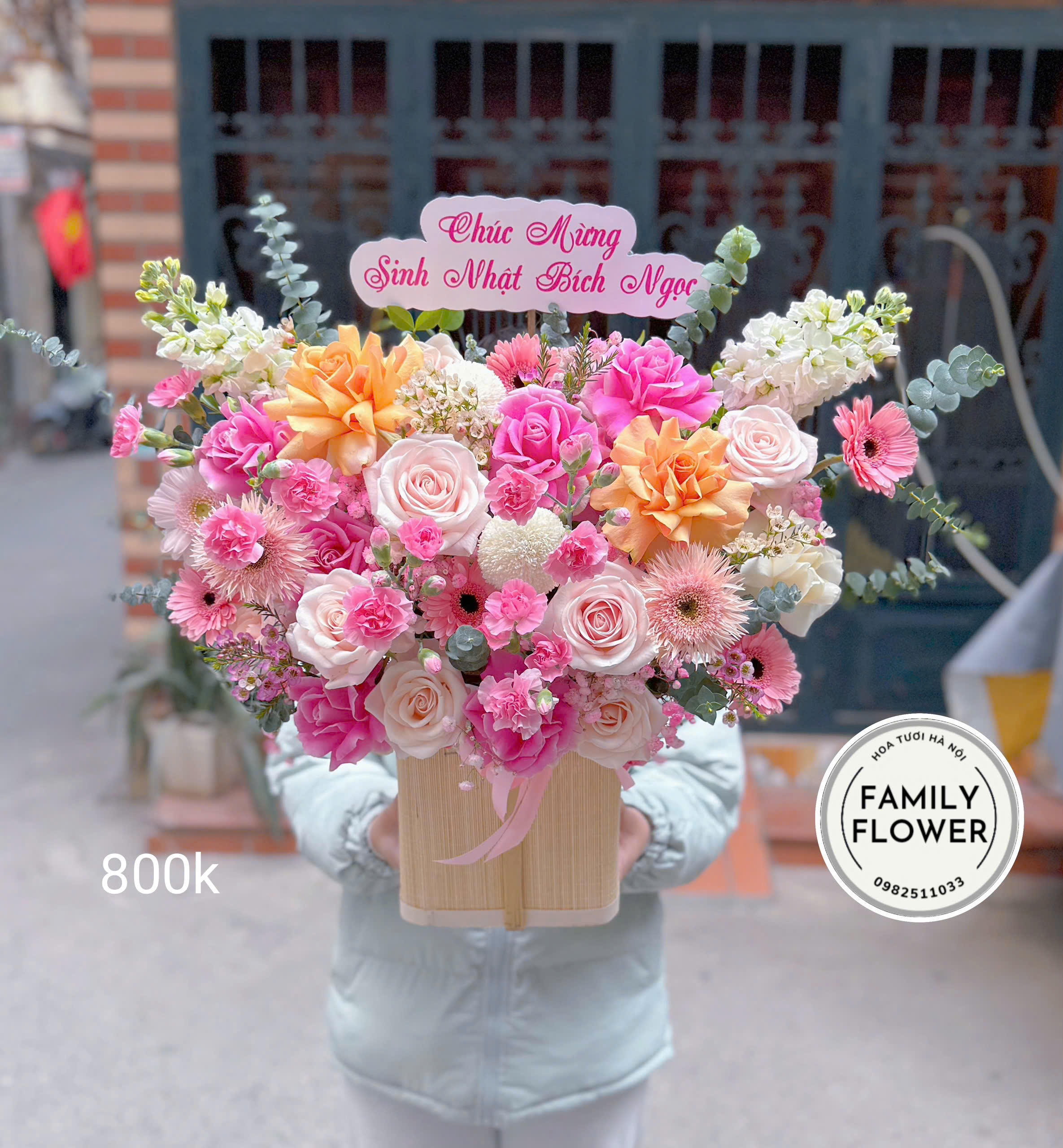 Lẵng hoa tươi 8/3 tại Ba Đình Hà Nội ! Mua hoa tươi tại Hà Nội ! Lẵng hoa nhà Family Fower