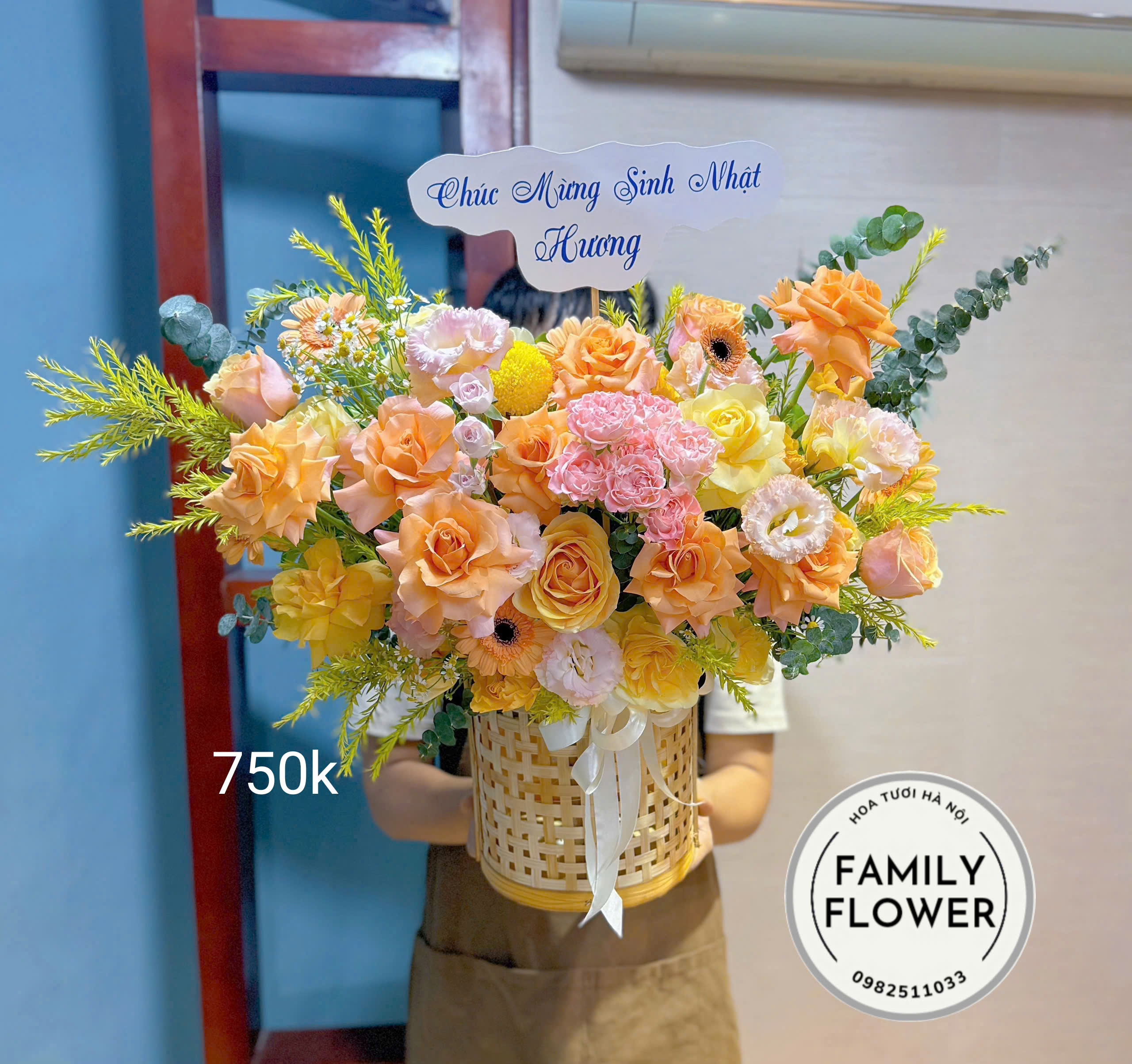 Lẵng hoa tươi 8/3 tại Ba Đình Hà Nội ! Mua hoa tươi tại Hà Nội ! Lẵng hoa nhà Family Fower