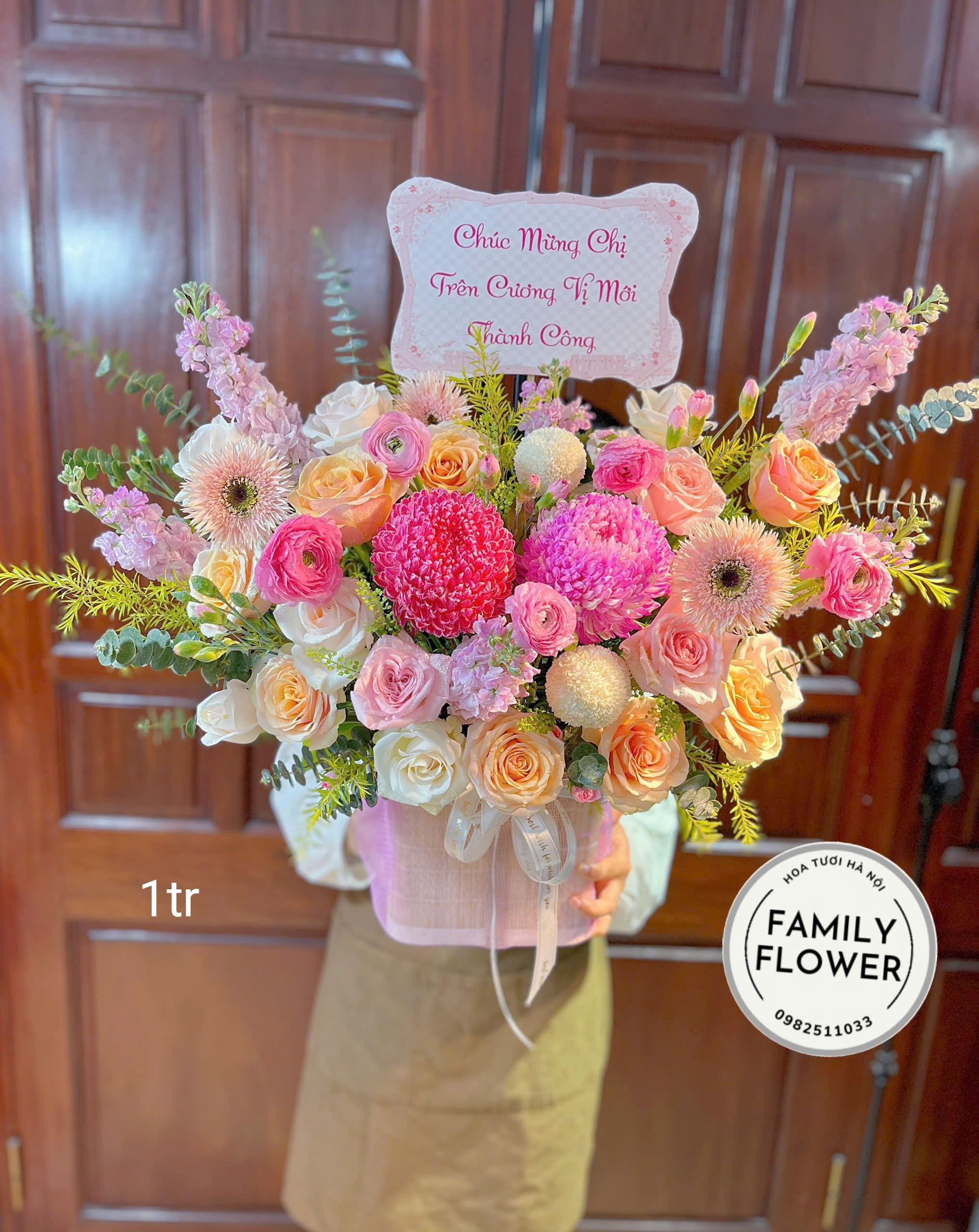 Lẵng hoa tươi 8/3 tại Ba Đình Hà Nội ! Mua hoa tươi tại Hà Nội ! Lẵng hoa nhà Family Fower