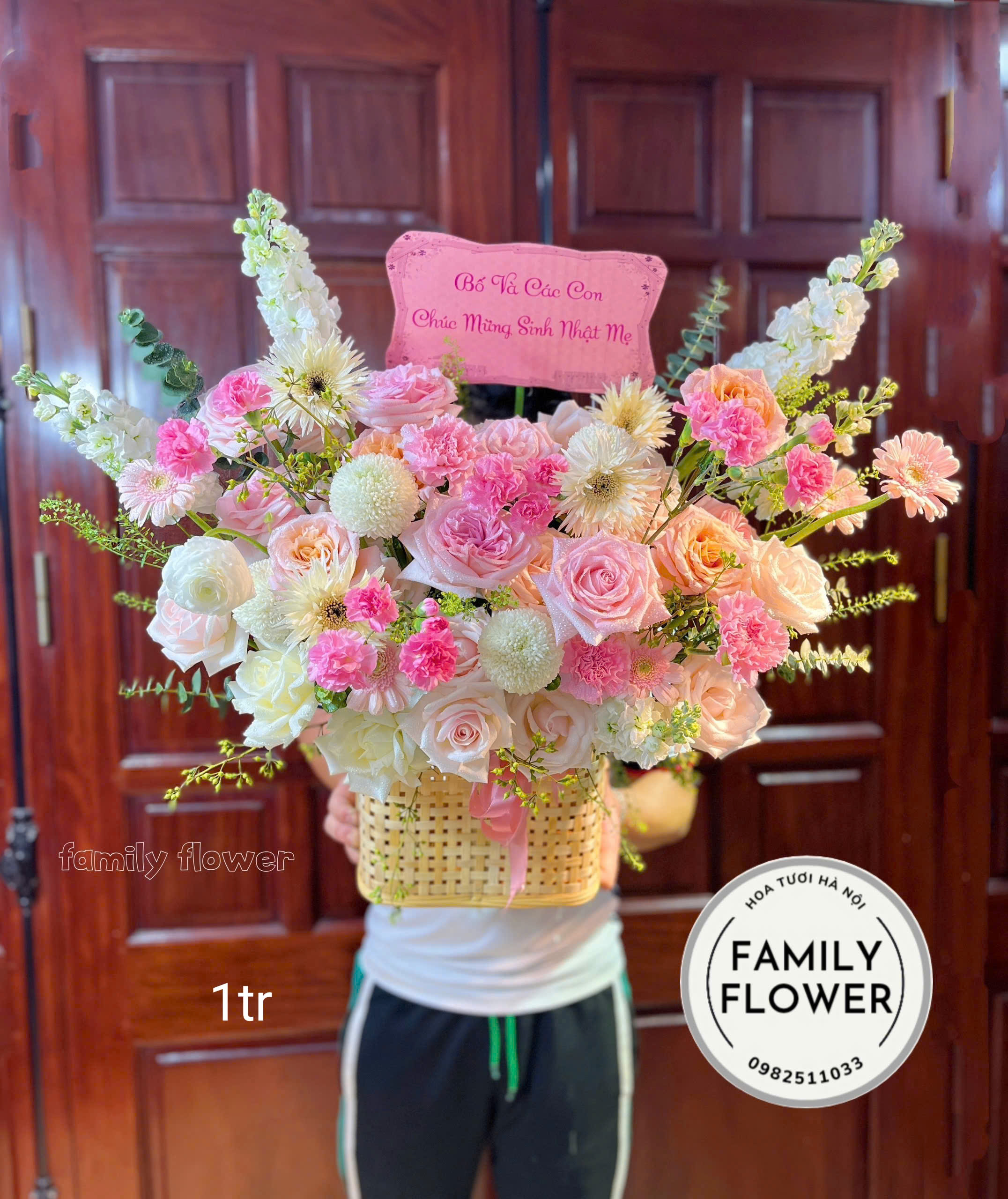 Lẵng hoa tươi 8/3 tại Ba Đình Hà Nội ! Mua hoa tươi tại Hà Nội ! Lẵng hoa nhà Family Fower